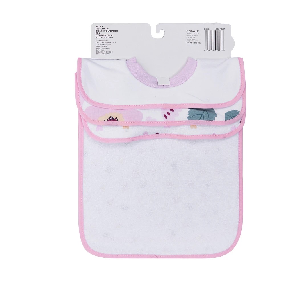 2 Big Softies 3 Pack Popover Bibs, Floaral, 2 of 5
