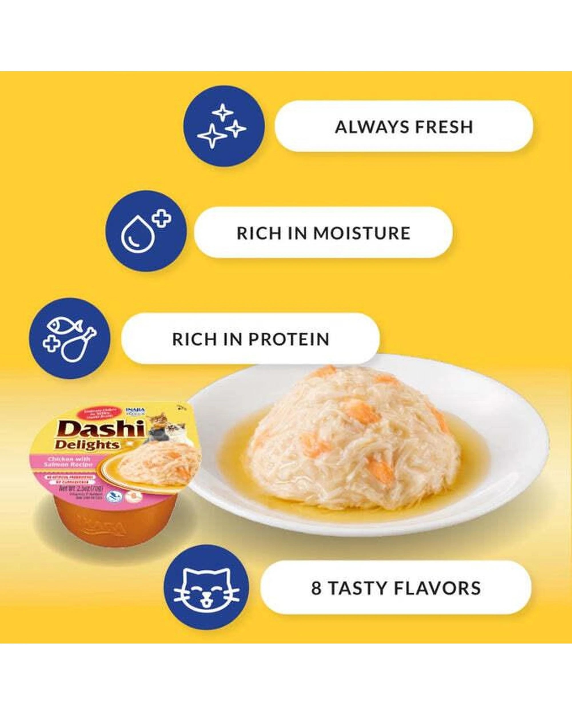 3 Inaba Dashi Delights Cup Food Topper Side Dish for Cats Chicken Recipe 70g x 6, 3 of 4