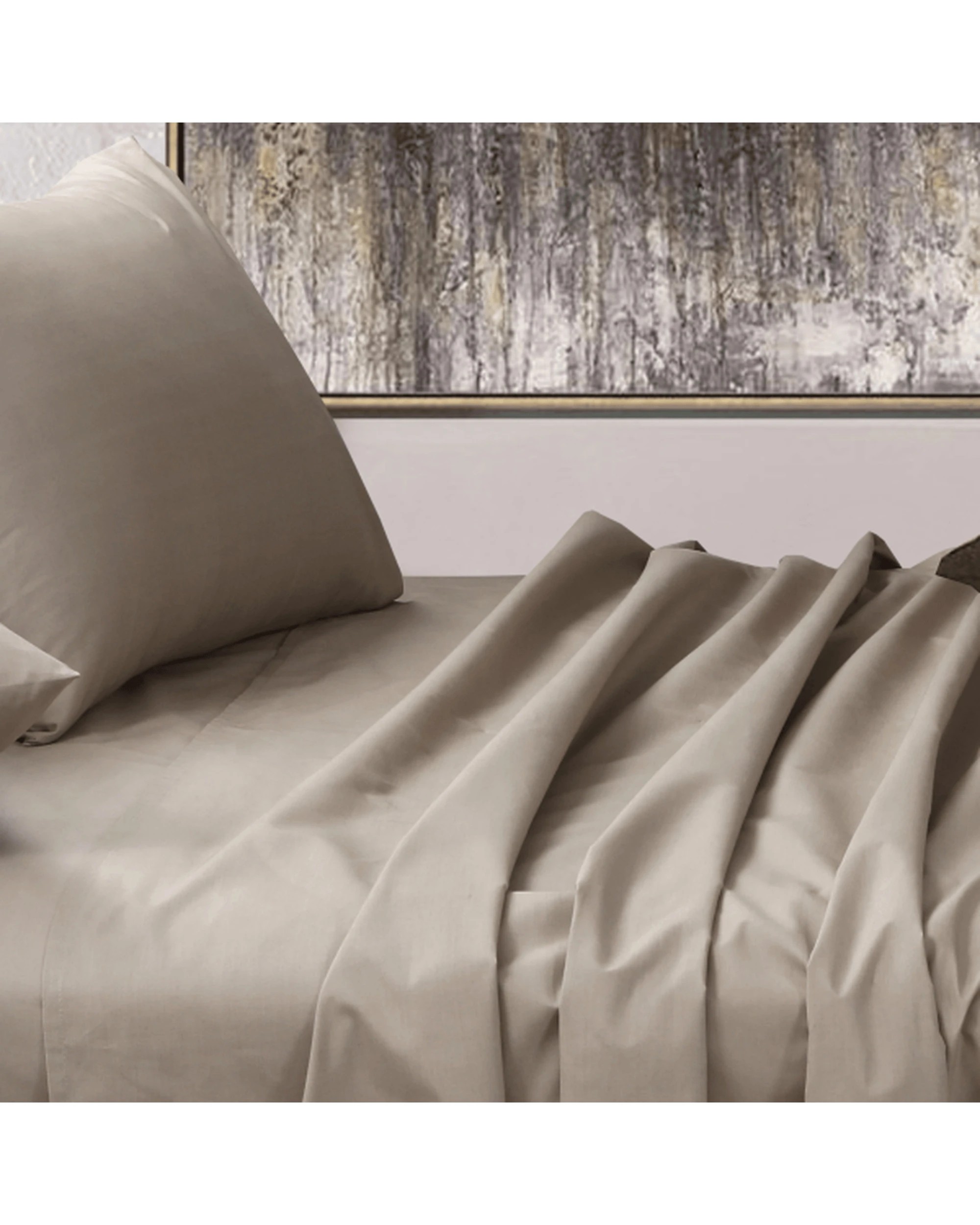 5 Amsons Bedsheets Set Flat & Fitted Sheets With Pillowcases - Queen Bed - Beige, 5 of 8