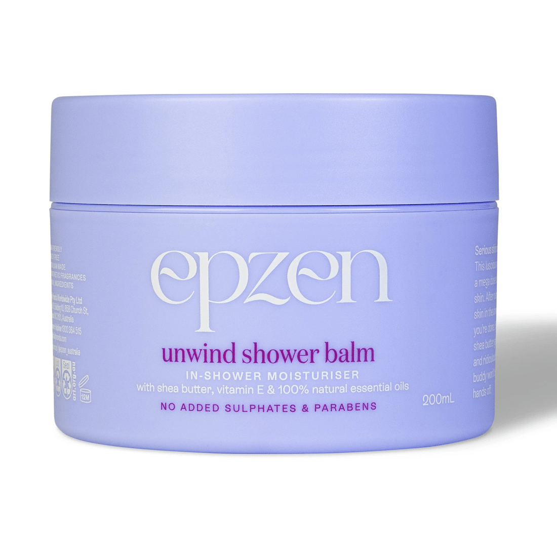 1 Epzen Unwind Shower Balm 200ml - Shea Butter, Vitamin E and Natural Essential Oils, 1 of 4