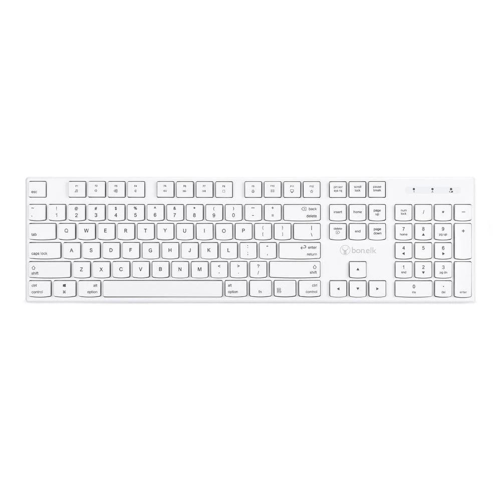3 Bonelk KM-314 Slim Wireless Keyboard & Mouse Bundle White, 3 of 5