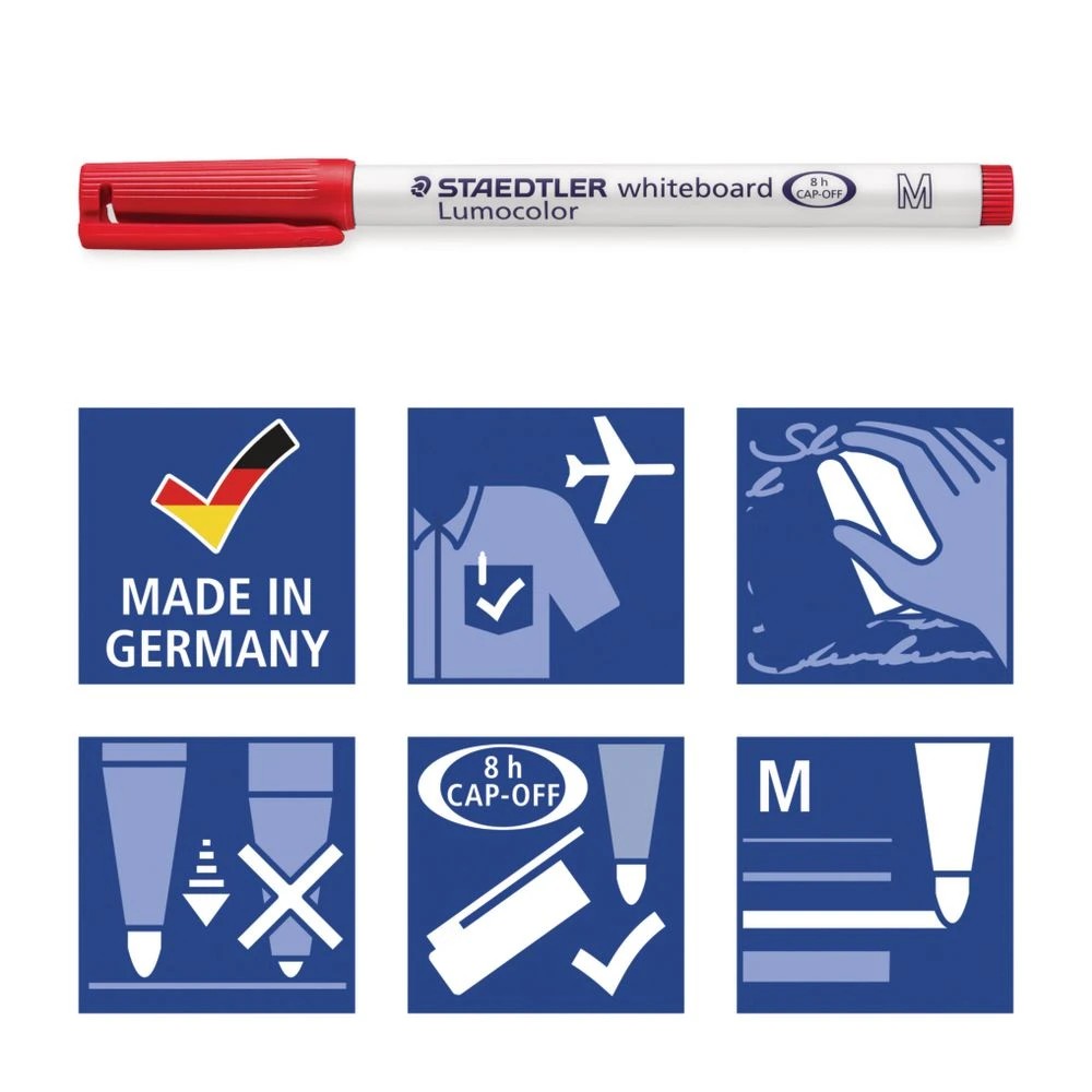 5 Staedtler Lumocolor Whiteboard Pens Bullet Assorted 4 Pack, 5 of 6
