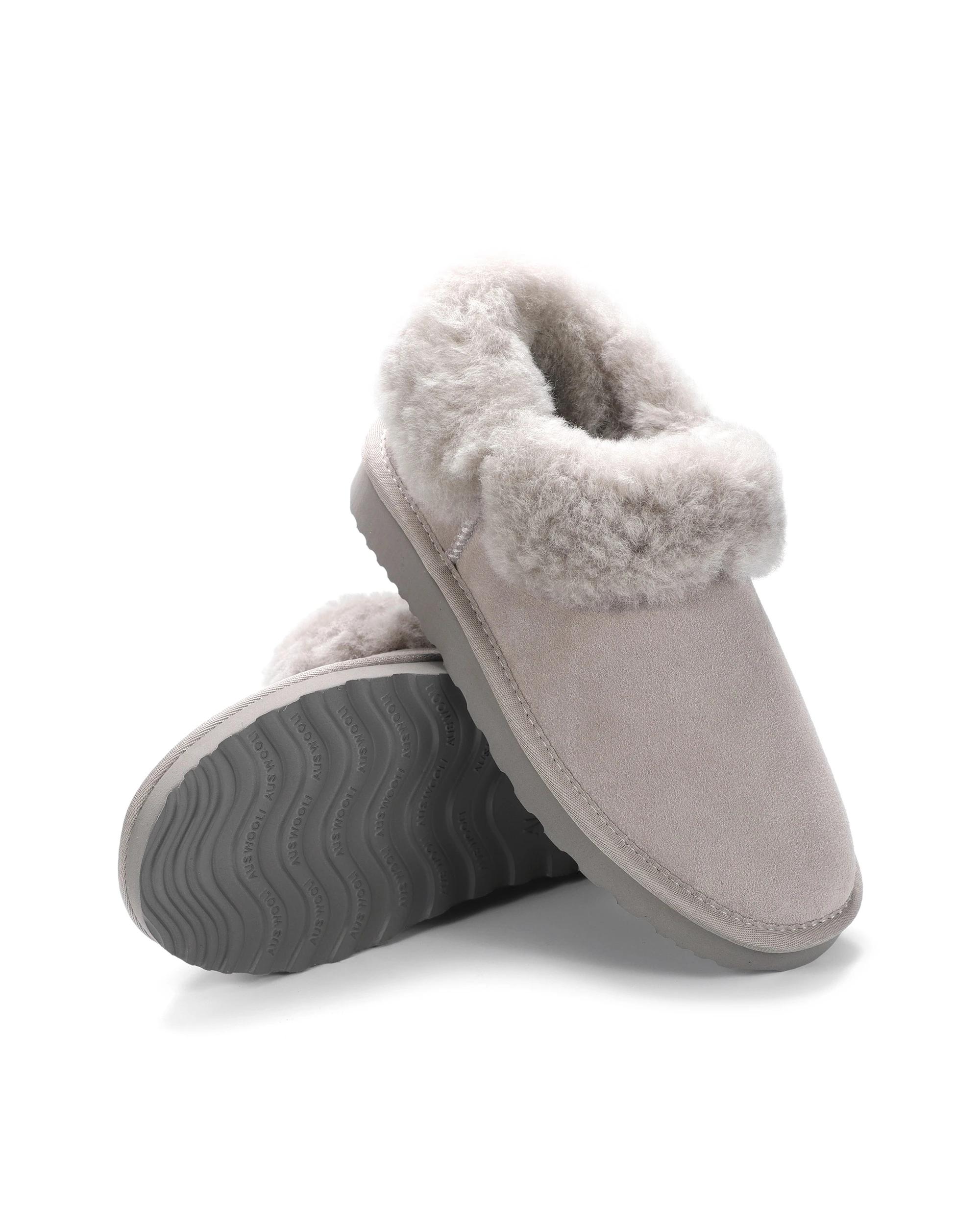 6 AUS WOOLI Cozy Sheepskin UGG Ankle Slippers LIGHTGREY, 6 of 6