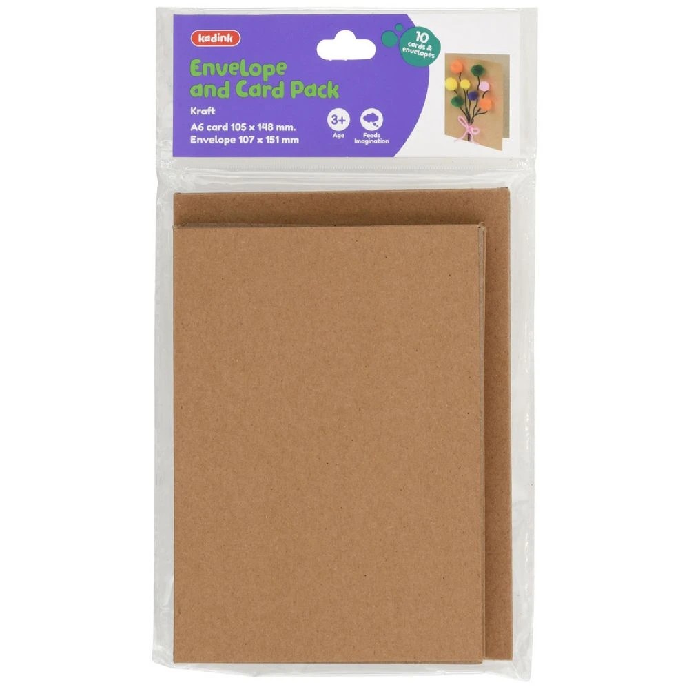 1 Kadink Cards and Envelopes Kraft 10 Pack, 1 of 3