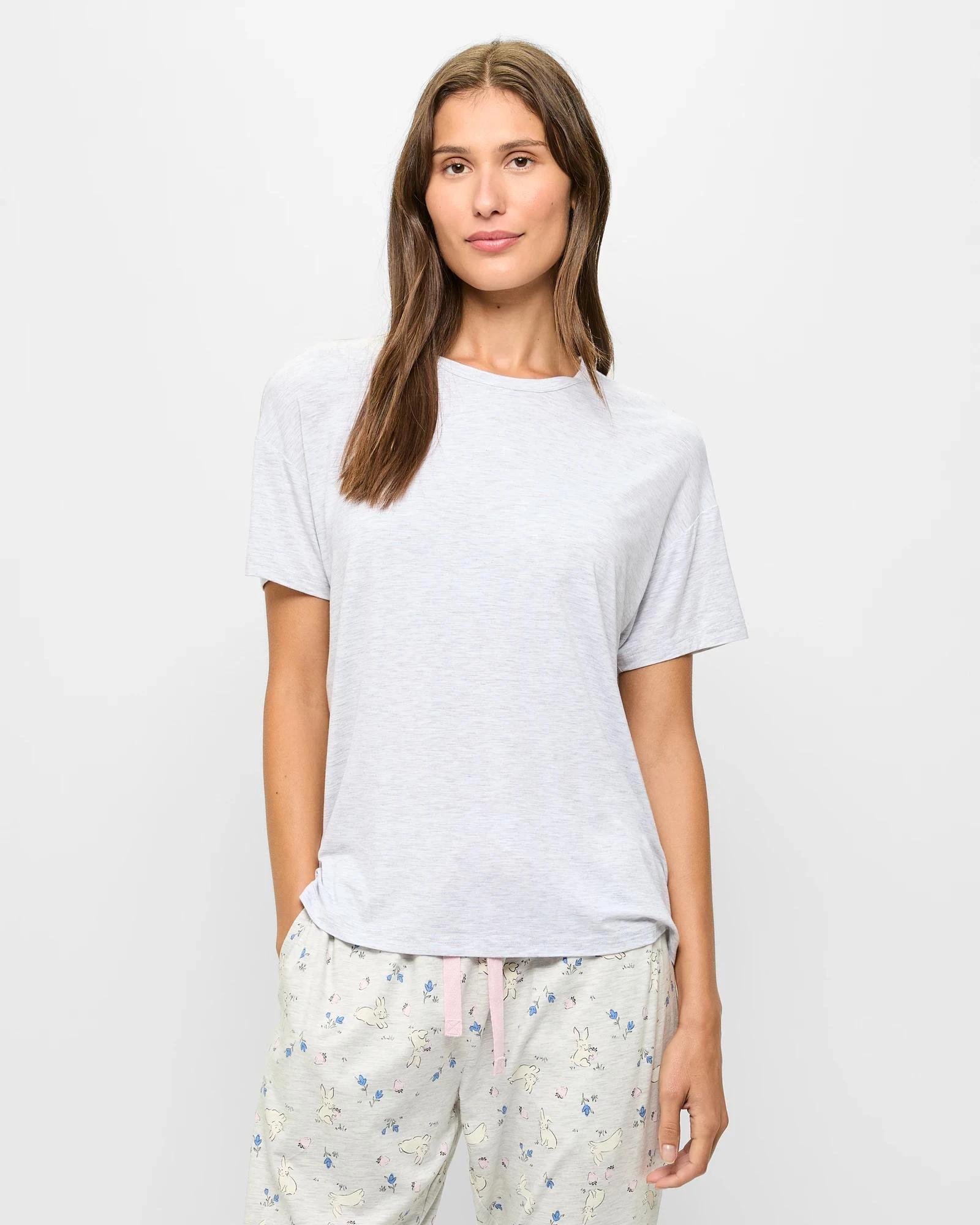 1 Target Woman Bamboo Soft Comfort Pyjama Sleep T-Shirt GREY MARLE, 1 of 5