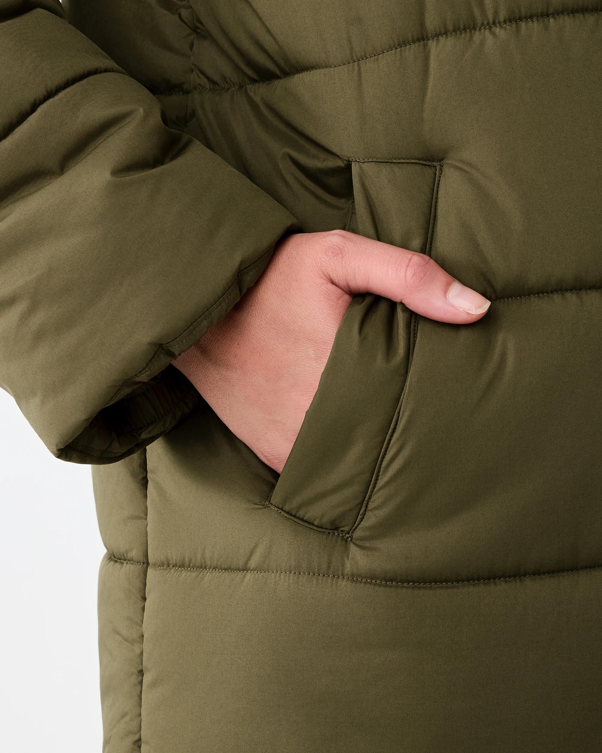 7 Mid Length Puffer Jacket Deep Olive, 7 of 7