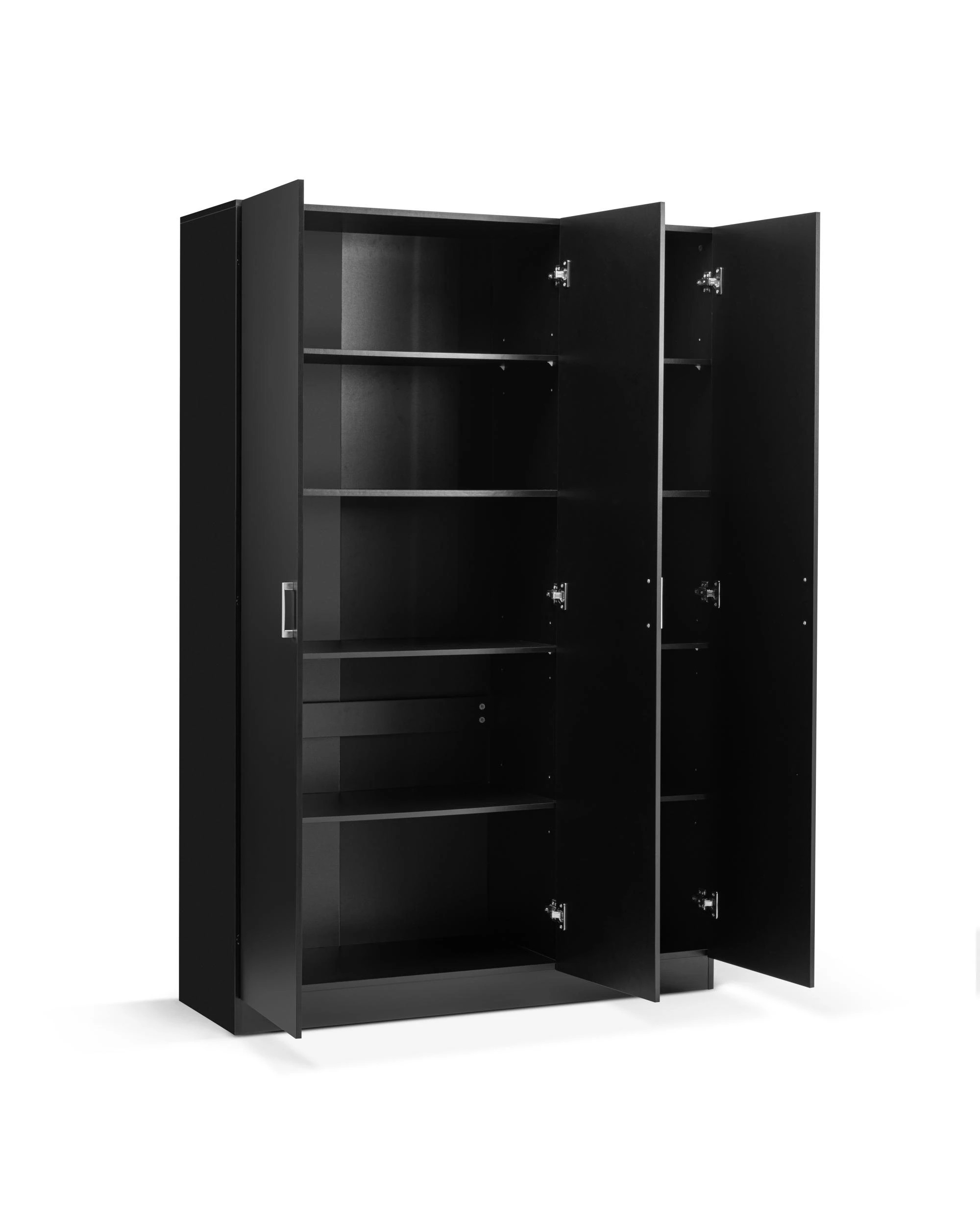 5 Kodu Pantry Cupboard Storage Cabinet 3 Door 5 Tier Shelf Multipurpose - Black, 5 of 7