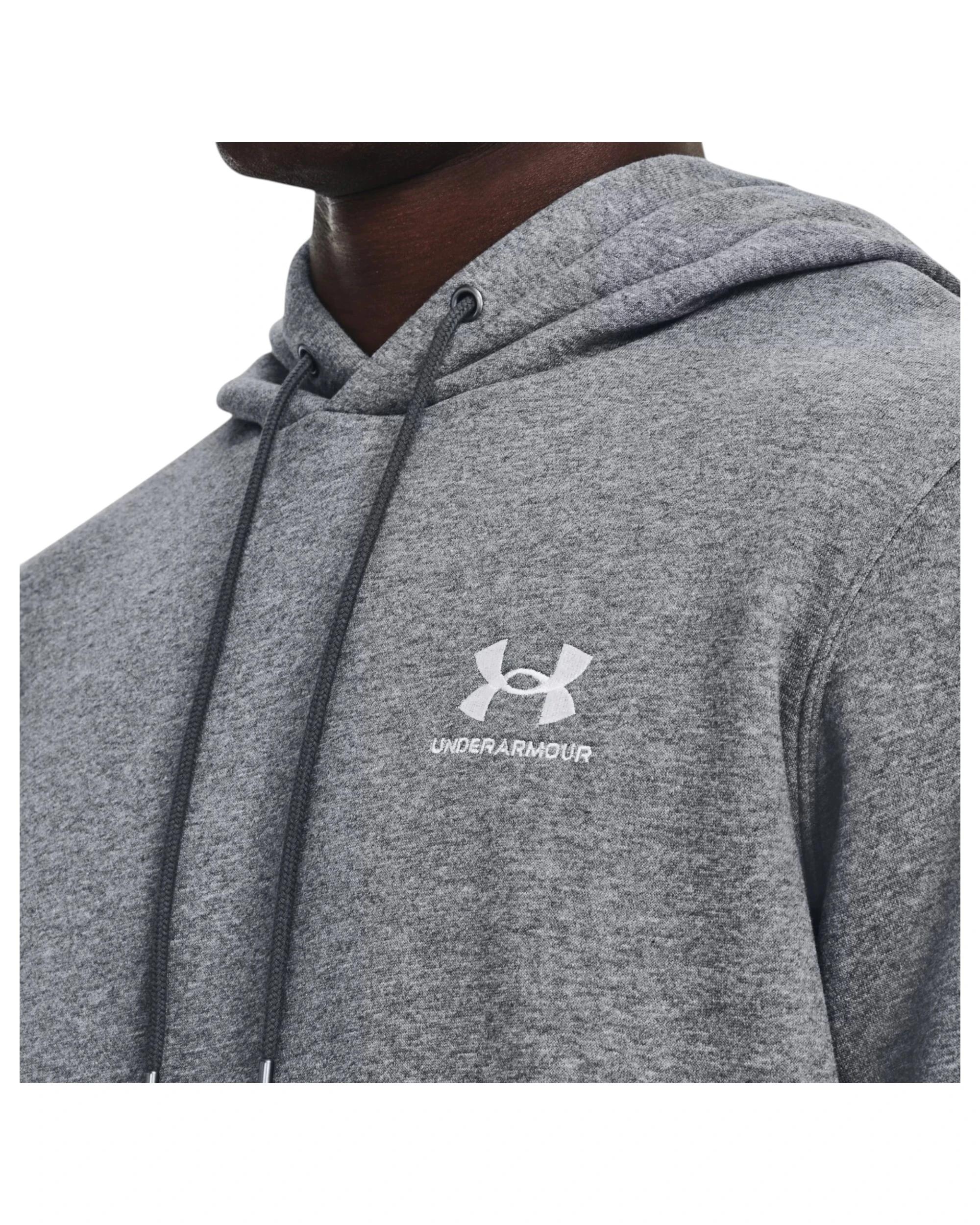 4 Under Armour Mens Icon Essential Fleece PItch Gray/ White Hoodie PITCH GRAY, 4 of 6