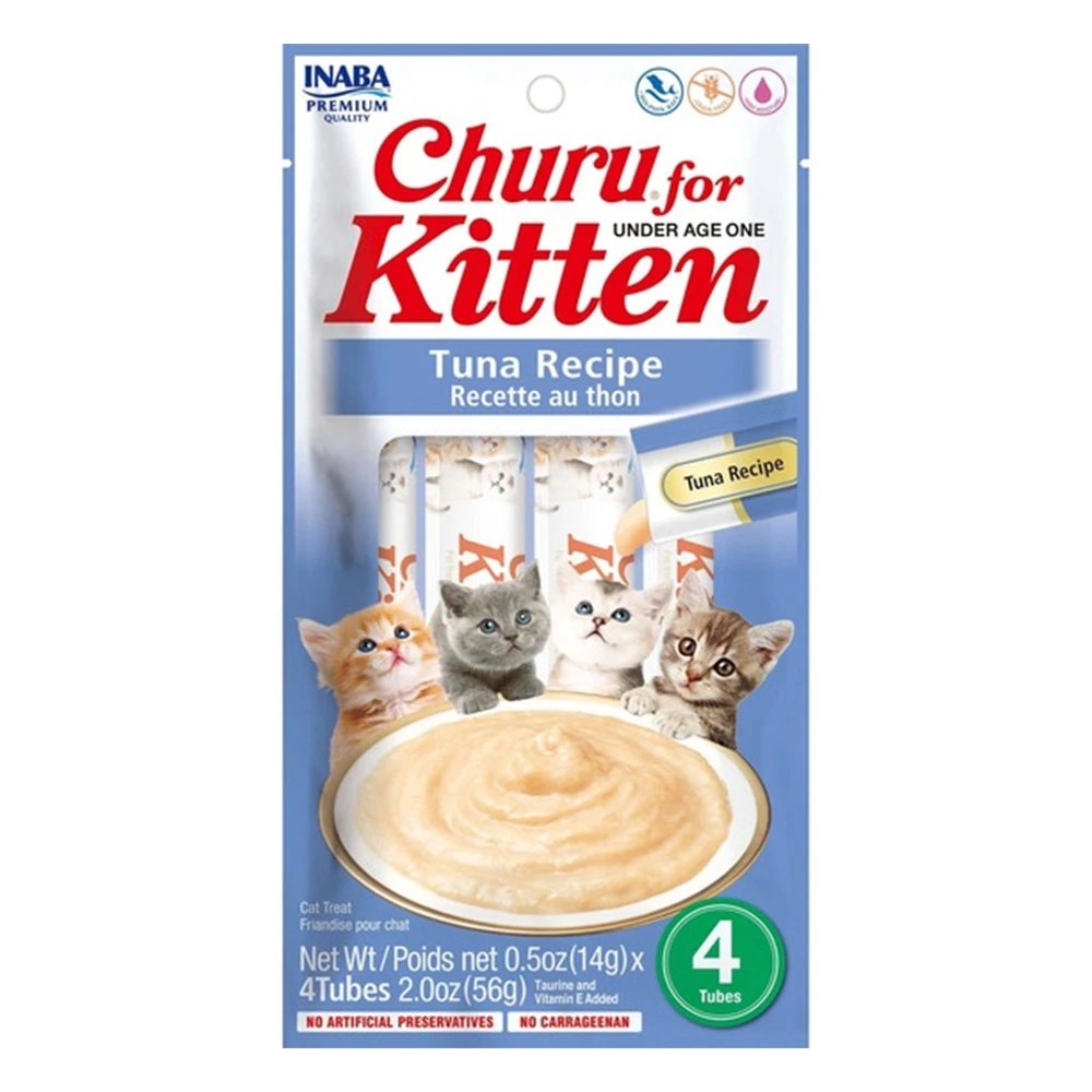 1 Inaba Churu For Under Age One Kitten Tuna Recipe Cat Treat 4 Tubes, 1 of 1