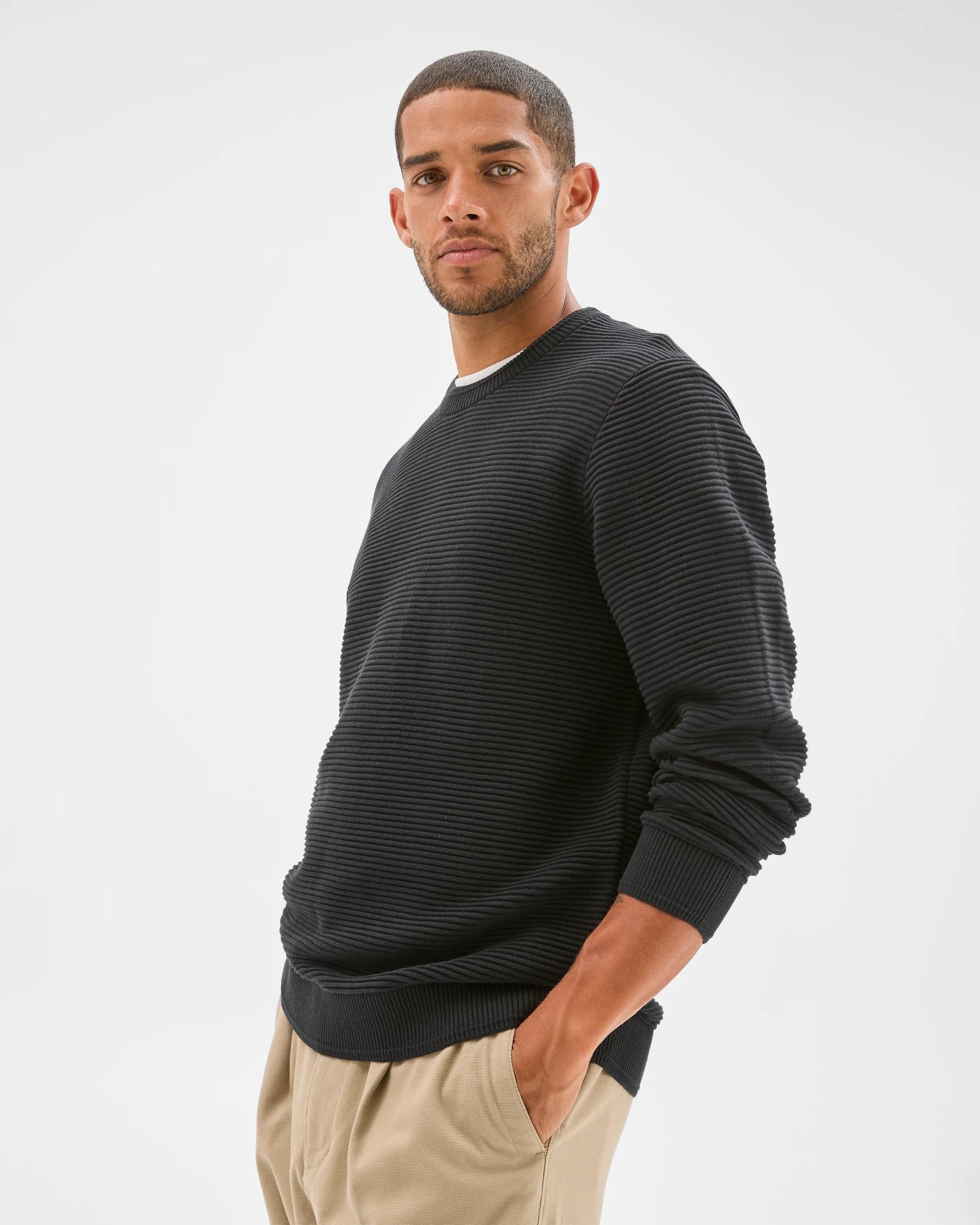 4 Target Man Australian Cotton Ottoman Knit Jumper BLACK, 4 of 6