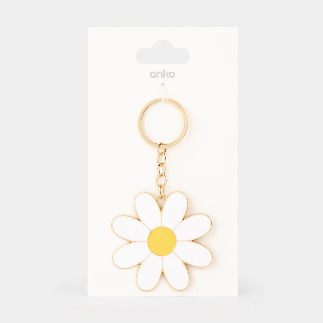 1 Daisy Keyring - Gold Look, 1 of 2