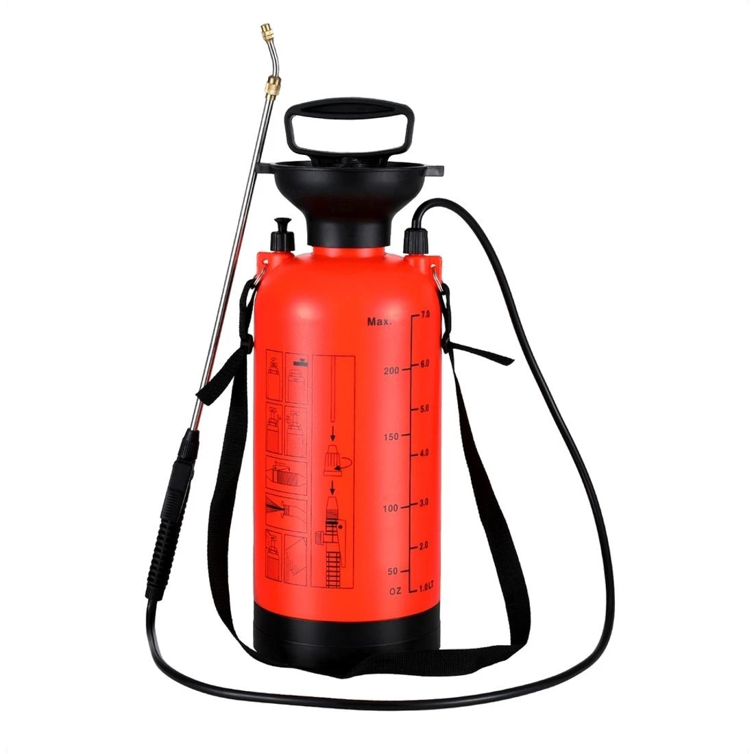 3 Giantz Weed Sprayer Pressure 7L Shoulder Garden Spray - Orange, 3 of 7