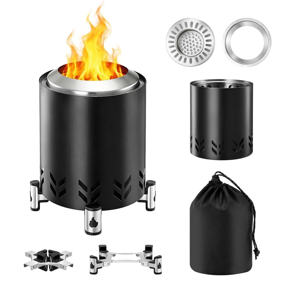 1 AUSWAY Tabletop Stove Fire Pit Smokeless Wood Burning Campfire Fireplace, 1 of 1
