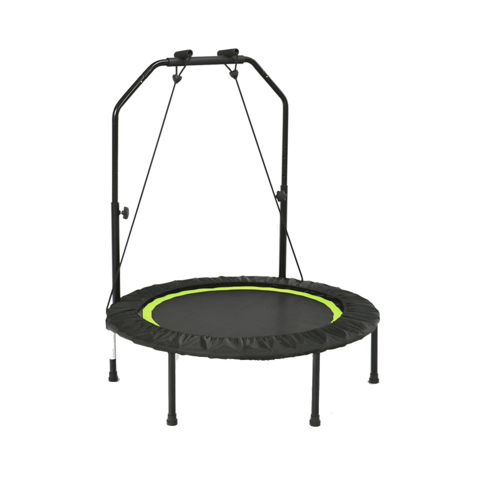 1 Costway Mini Trampoline Fitness Rebounder Handrail Cardio Exercise Trainer Green, 1 of 2