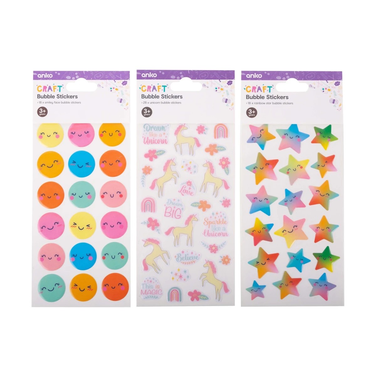 1 Bubble Stickers - Assorted