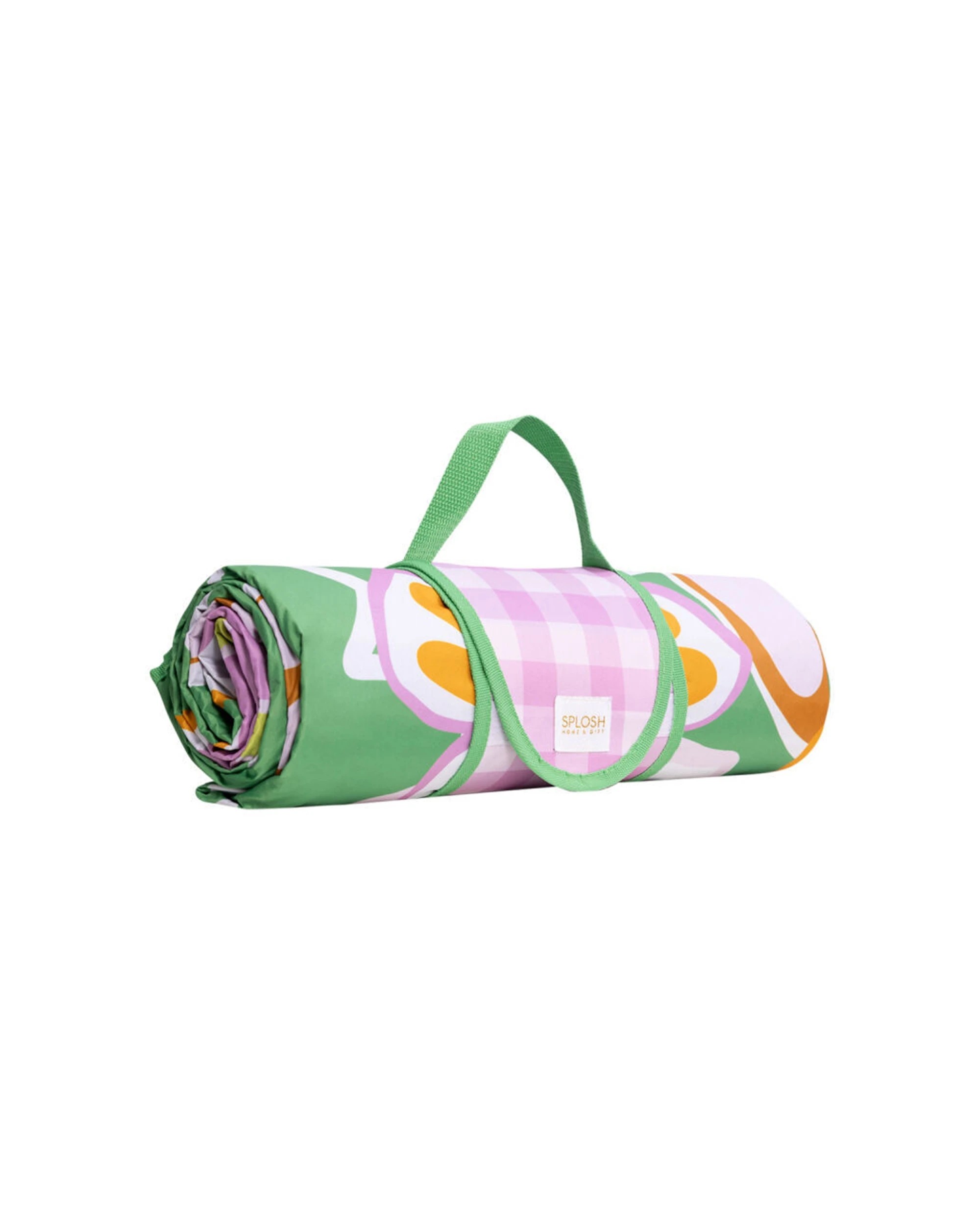 1 Splosh Summer Pop Rectangle Outdoor Picnic Mat With Handle 200x145cm - Green, 1 of 4