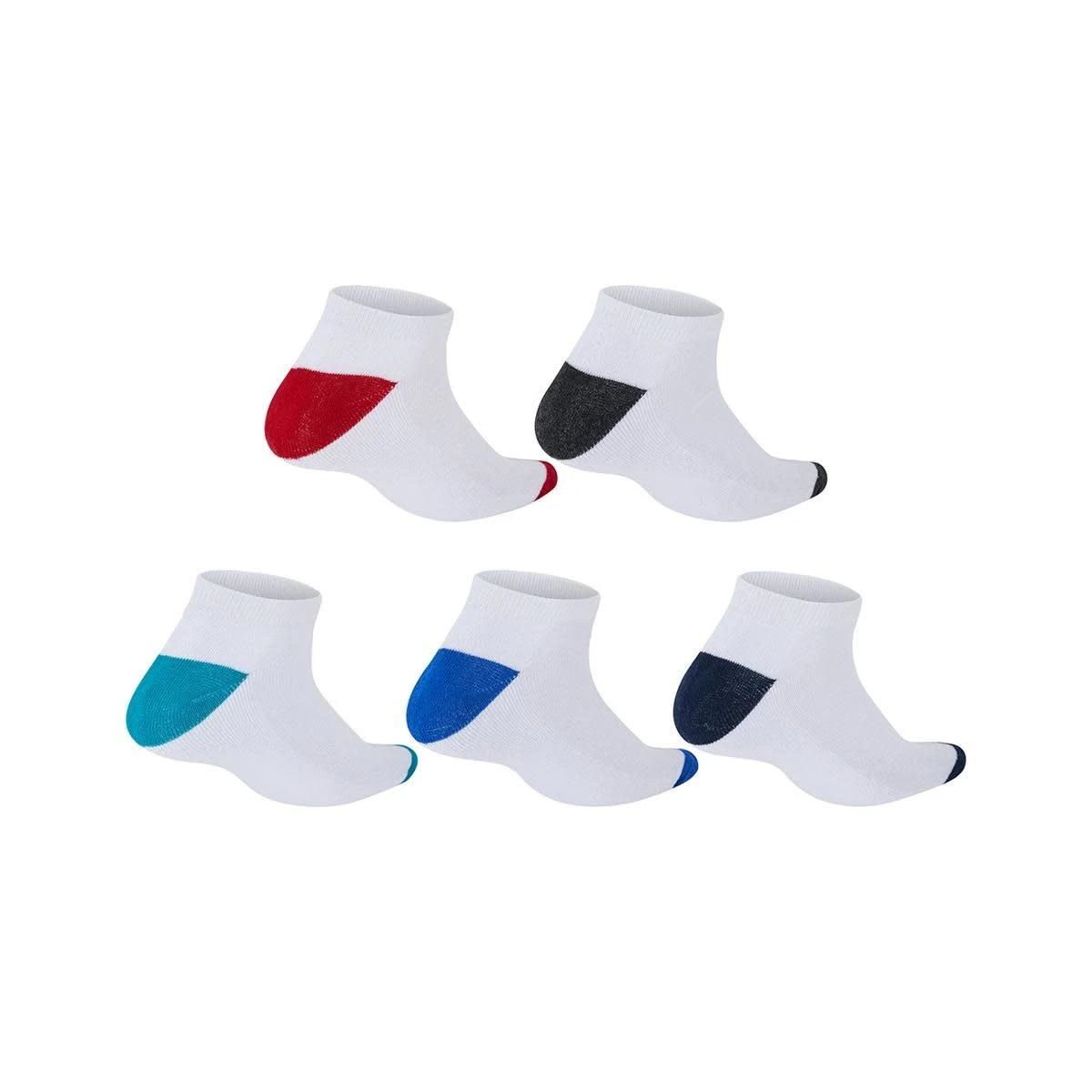 2 5 Pack Low Cut Sport Socks WHITE COLOUR HEEL, 2 of 3
