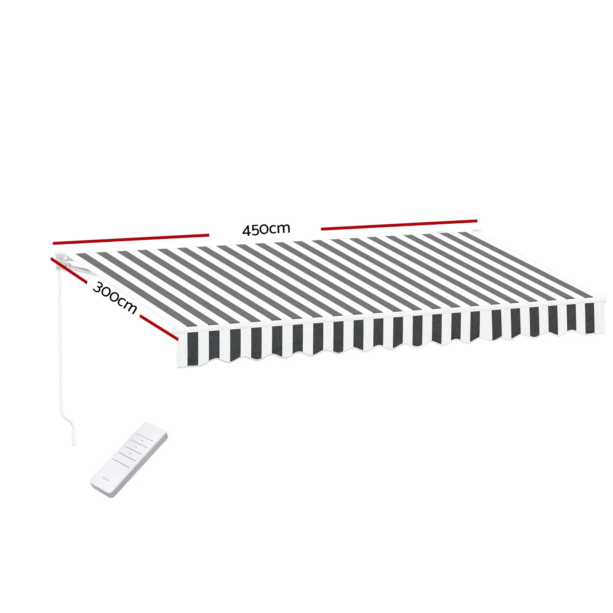 2 Instahut Retractable Folding Arm Awning Motorised Sunshade 4.5Mx3M - Multi, 2 of 9