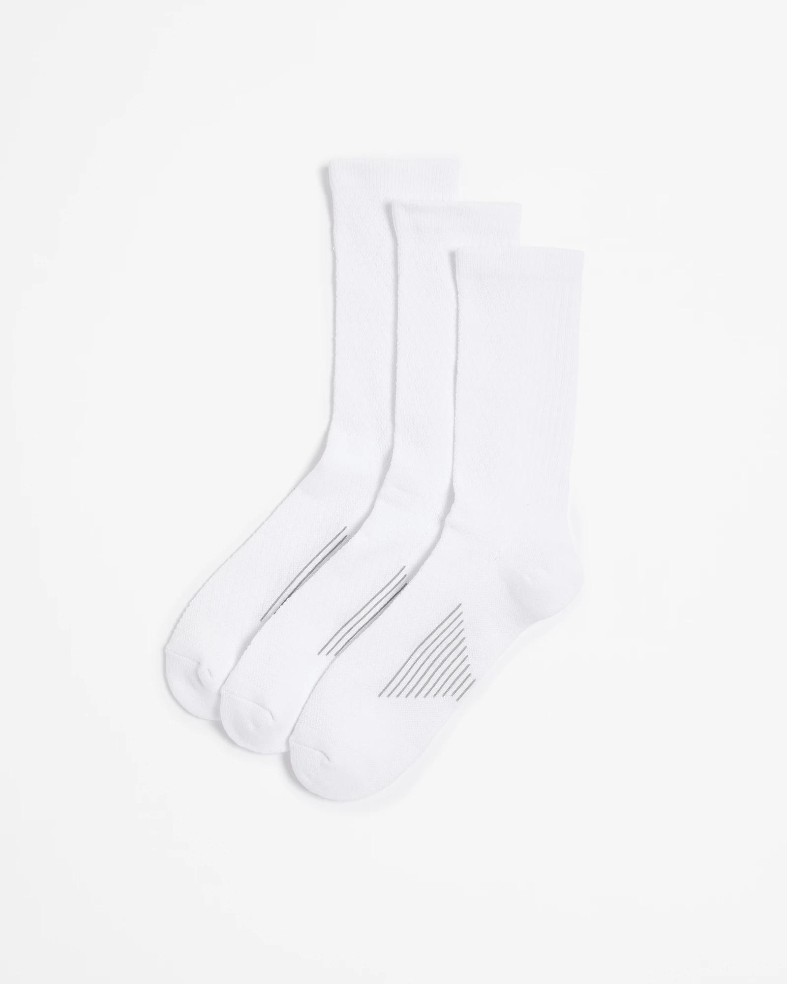 1 Australian Cotton Blend 3 Pack Performance Crew Socks - Maxx WHITE, 1 of 3