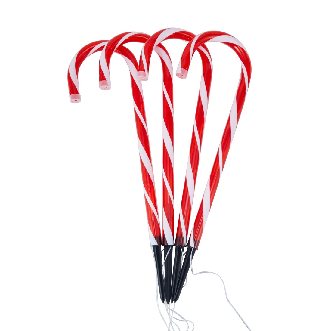 5 4 Pack Solar Powered LED Light Up Candy Cane Stakes, 5 of 9