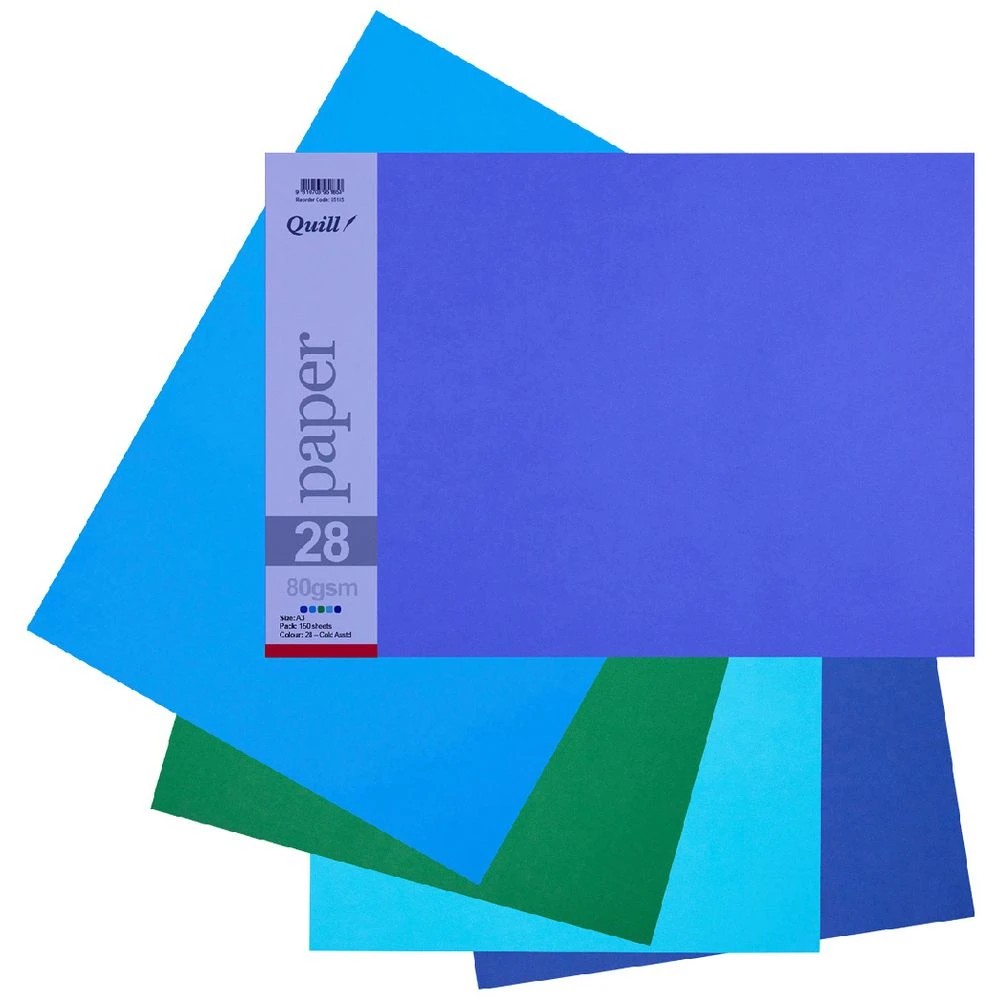 1 Quill A3 Paper Cold Assorted 150 Pack, 1 of 2