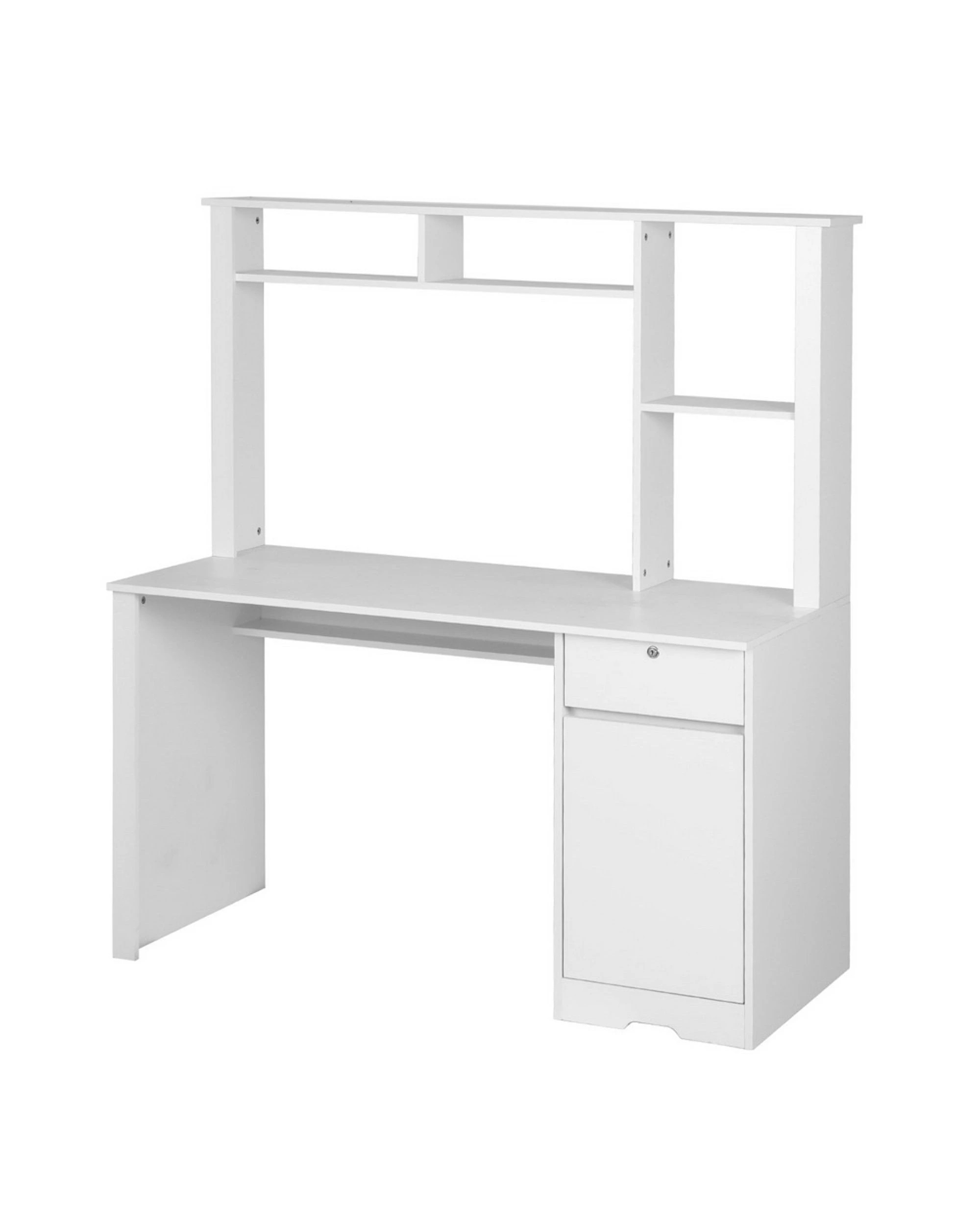 1 Artiss Computer Desk Office Study Desks Table Drawer Bookshelf Cabinet
 - White, 1 of 3