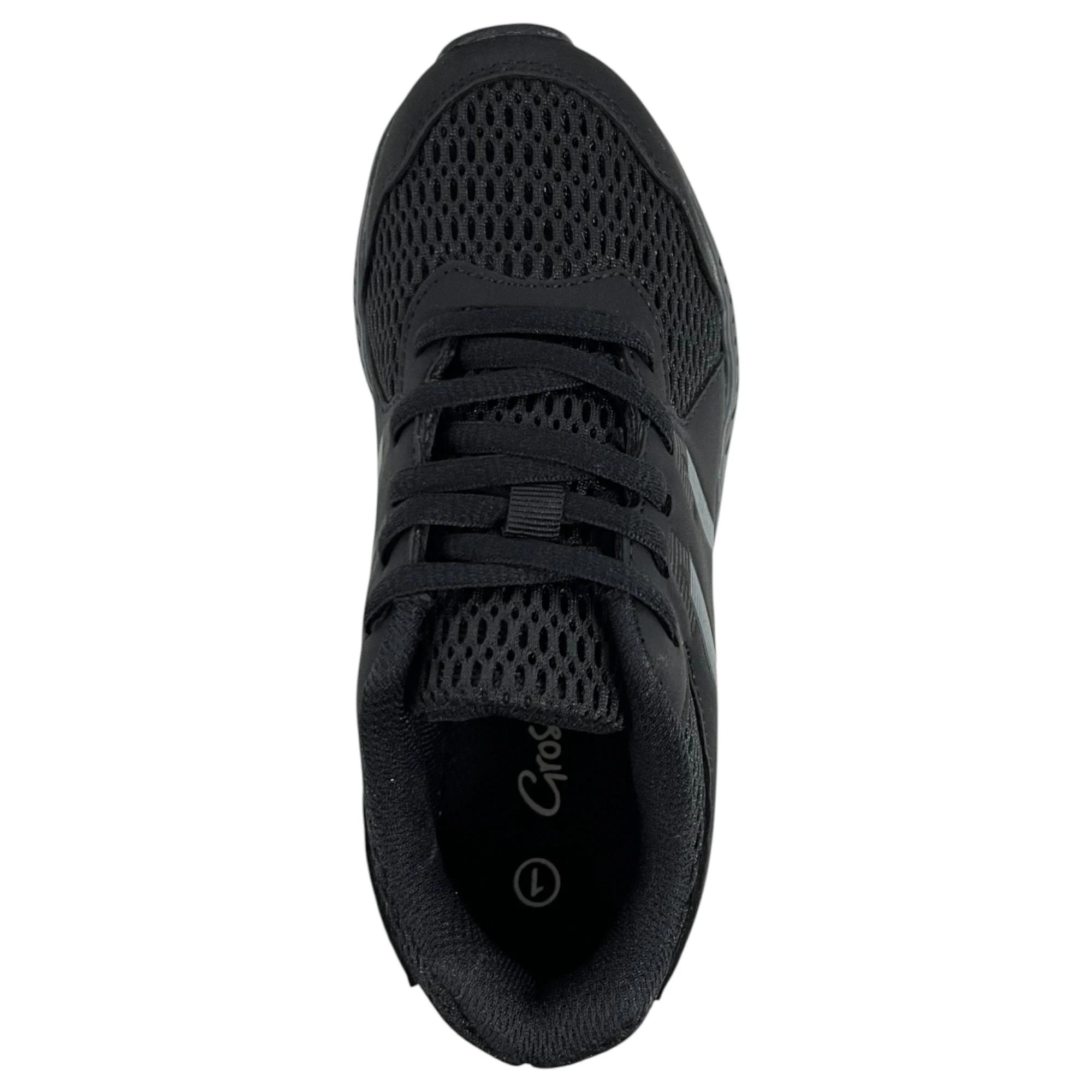4 Grosby Kids Onyx Runners Black Sneakers Shoes BLACK, 4 of 5