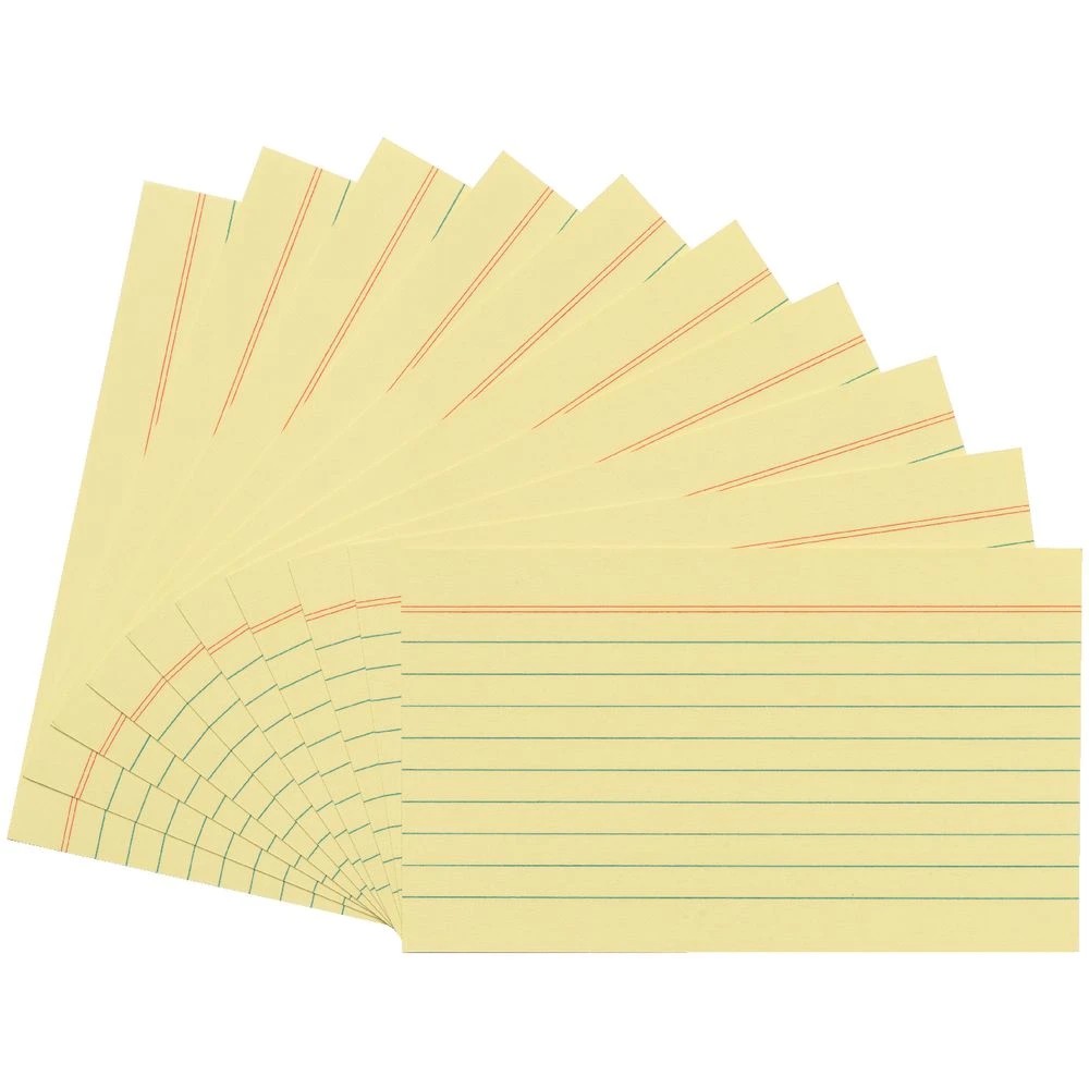 3 J.Burrows Index Cards Ruled 127 x 76mm Yellow 100 Pack, 3 of 3