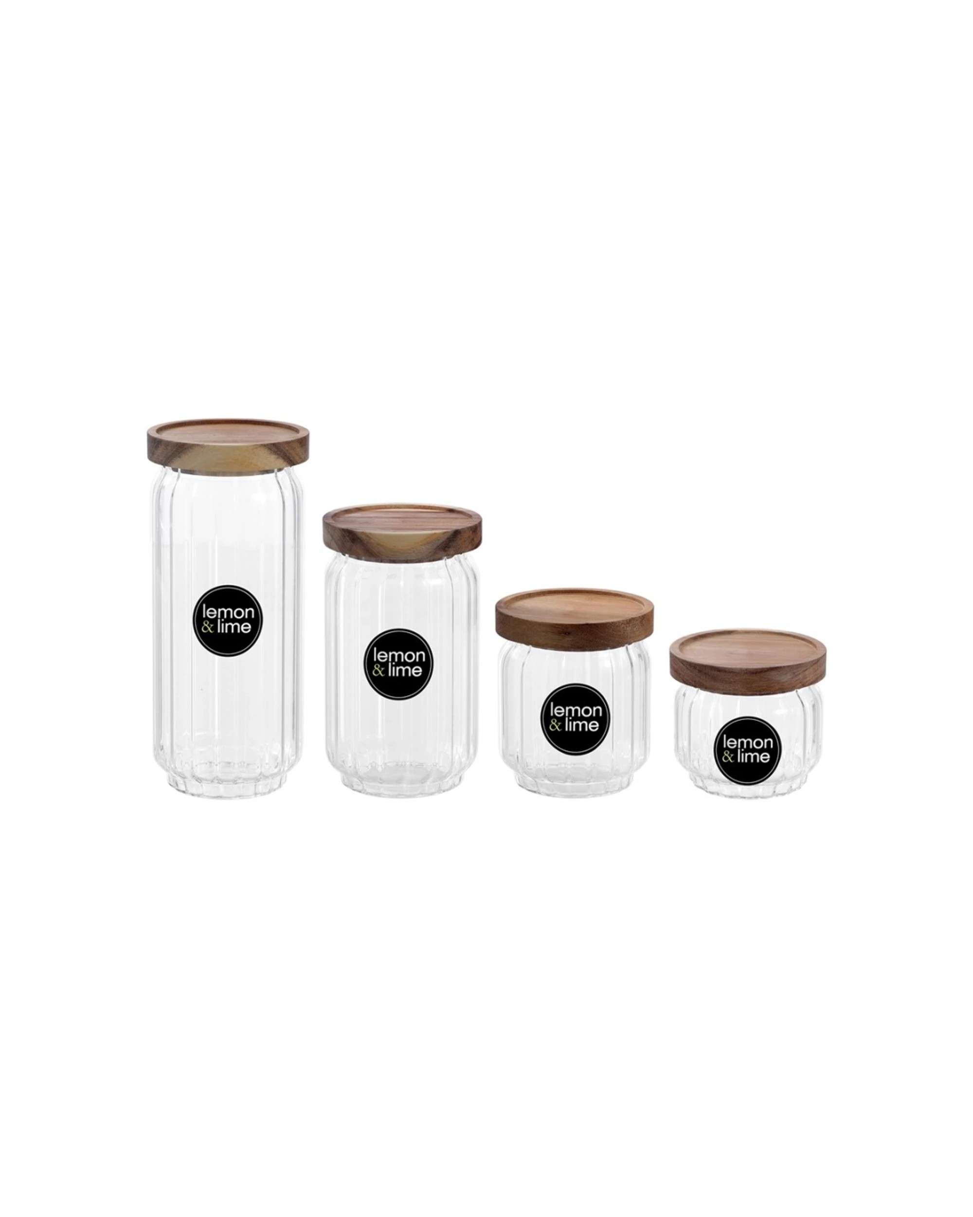 7 Lemon & Lime 6PK Woodend Acacia Glass Jar Reusable Food Container 750ml - Clear, 7 of 7