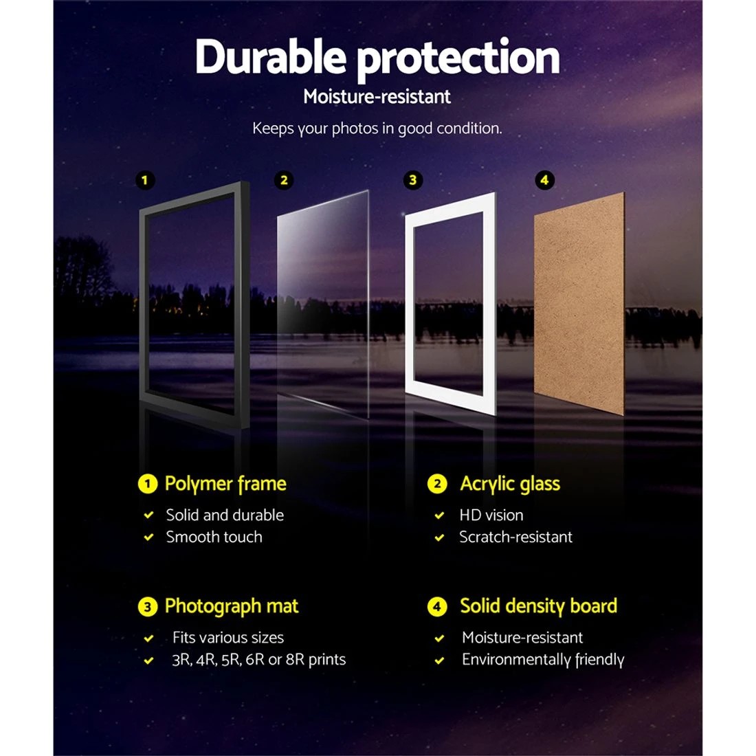 3 Artiss Photo Frames Art Holder 11PCS 5x7" 6x8" 8x10" - Black, 3 of 7