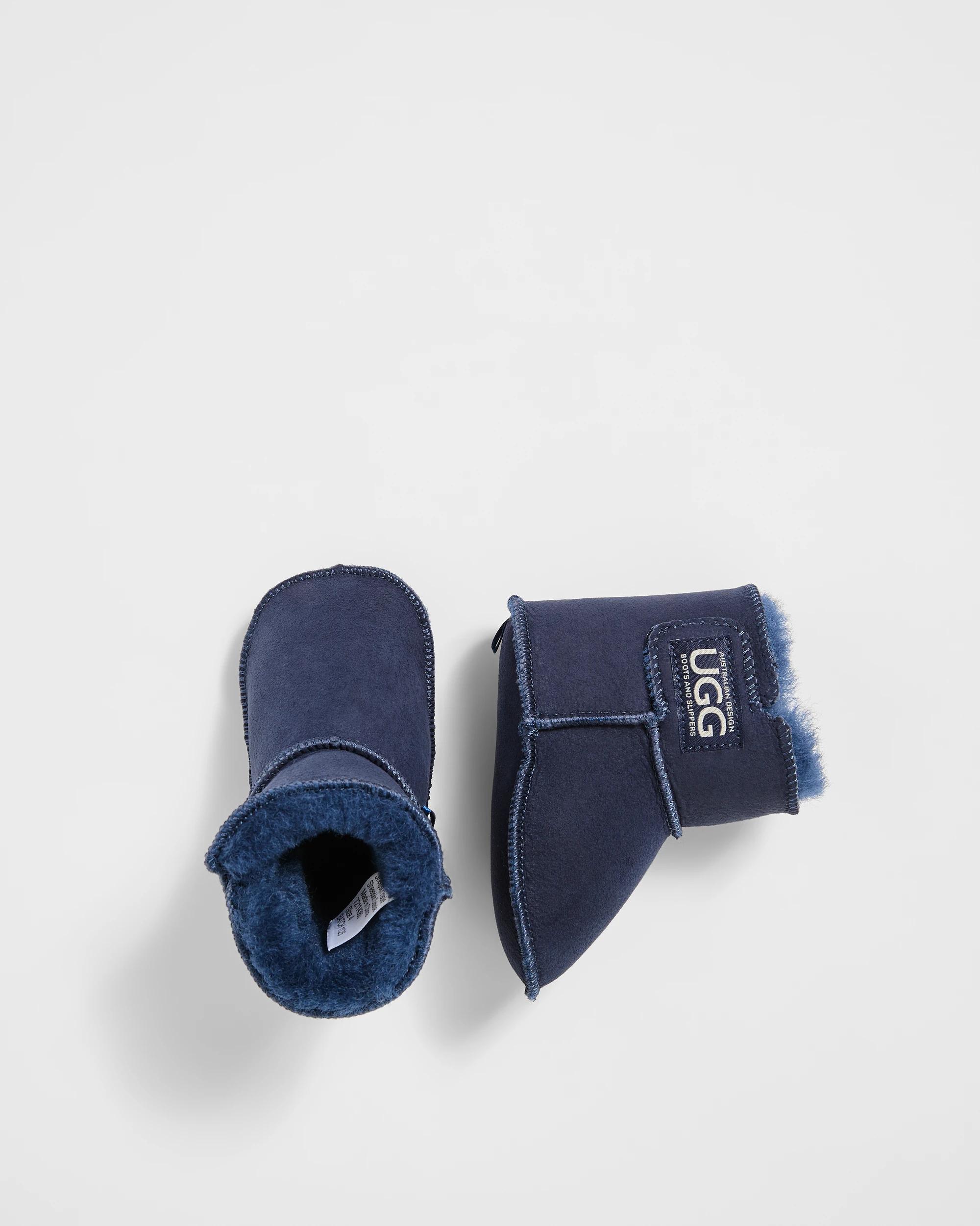 3 Australian Design Ugg Boots and Slippers Baby Australian Design Genuine Leather and Sheepskin Slipper Boot NAVY, 3 of 3