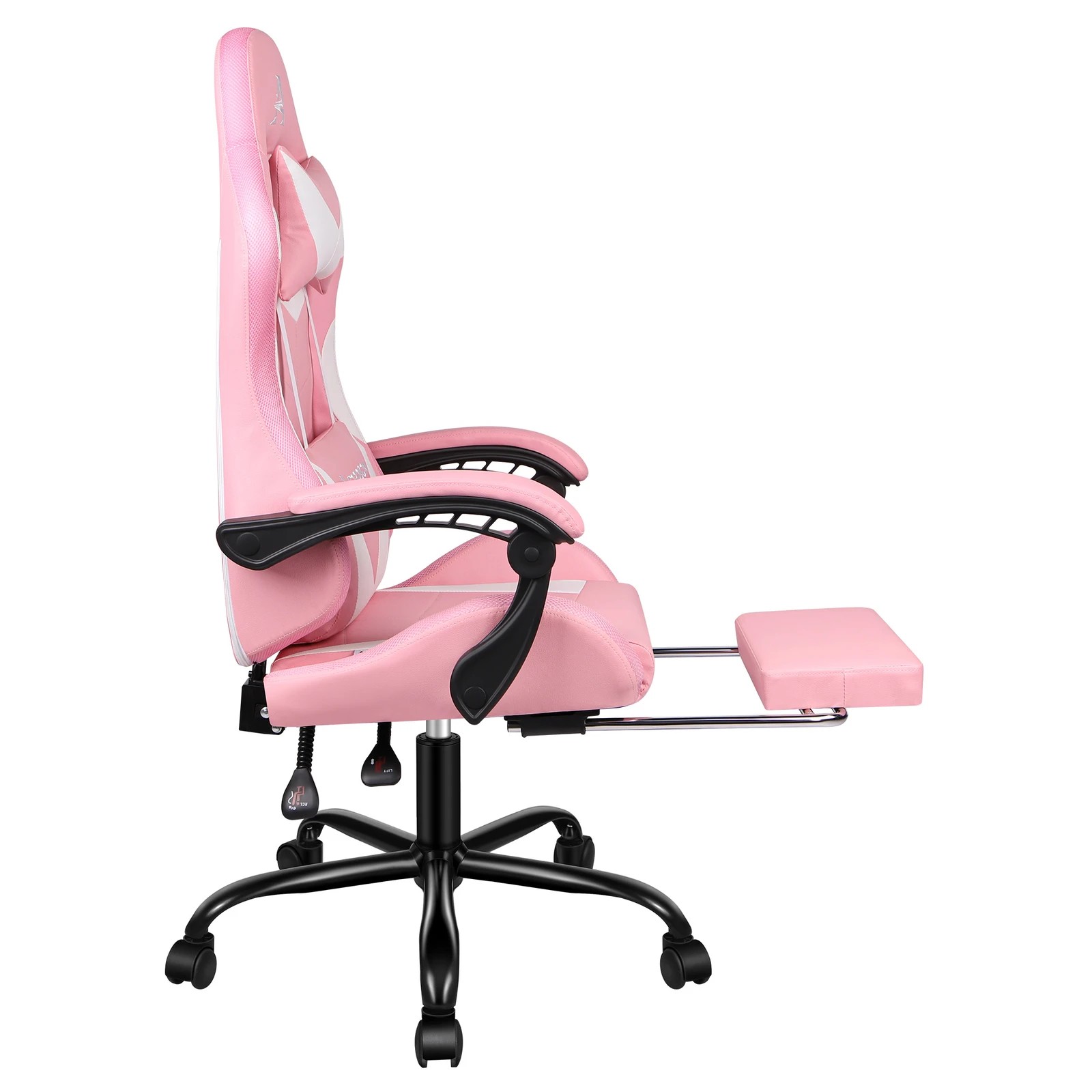 5 Alfordson Gaming Chair Office Massage 12 RGB LED Computer Seat PU Leather - Pink, 5 of 10