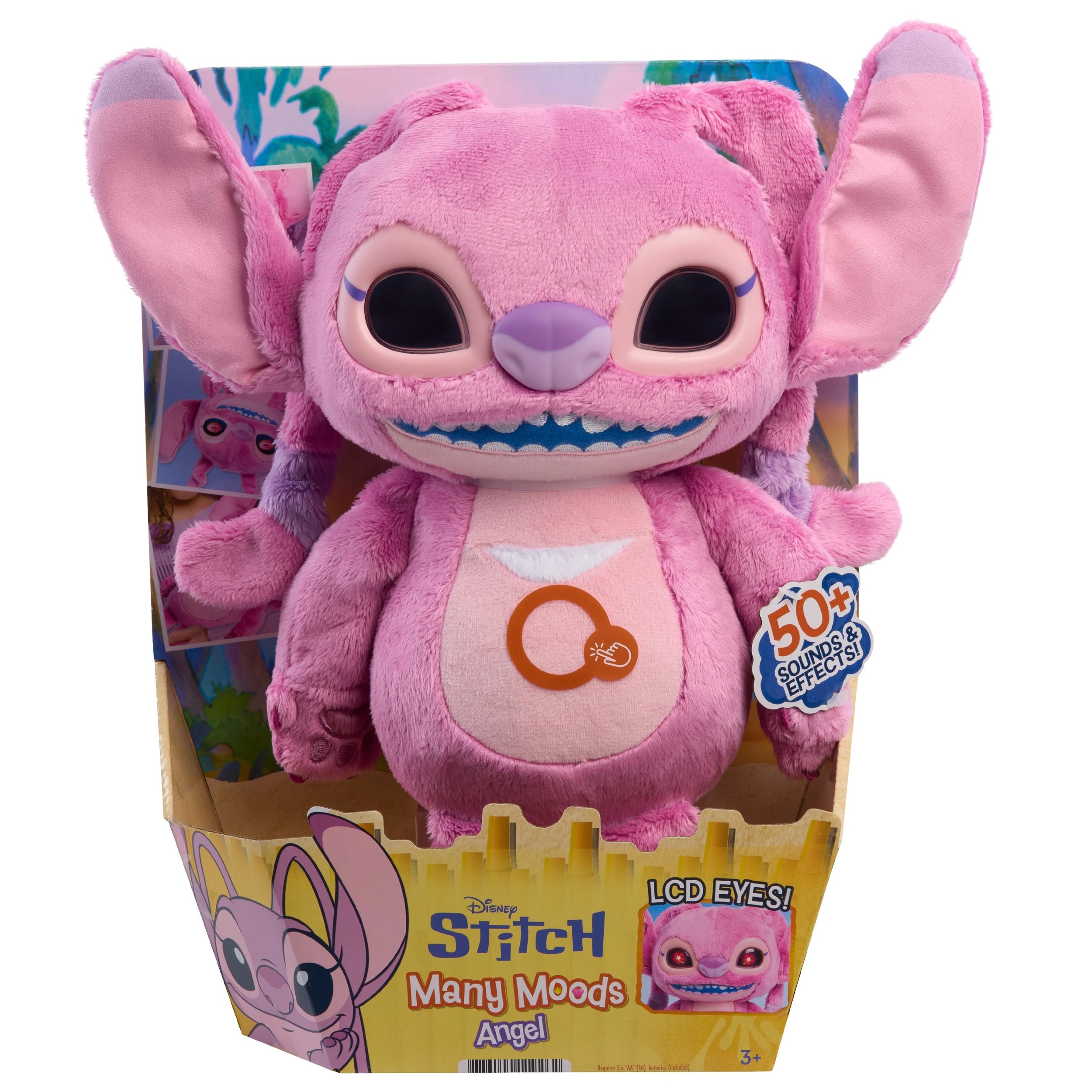 1 Disney Stitch Many Moods Angel Plush - Pink, 1 of 7