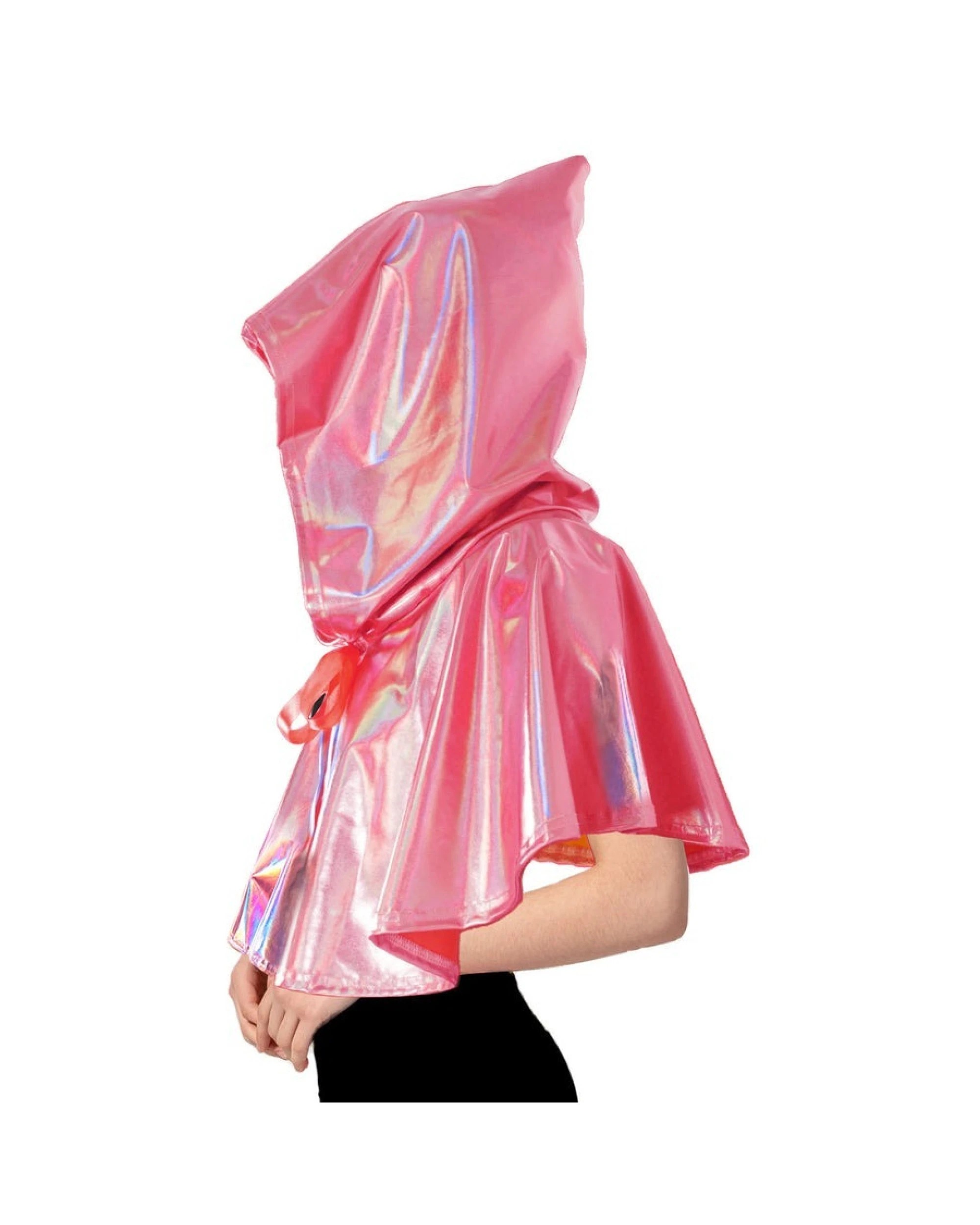 2 BR Costumes Iridescent Metallic Mini Hooded Cape for Halloween Parties, 2 of 3