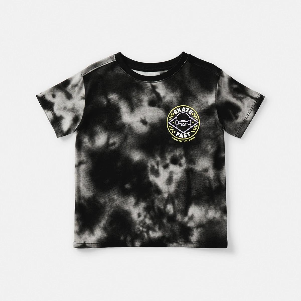 7 Tie-Dye Print T-shirt Black, 7 of 8