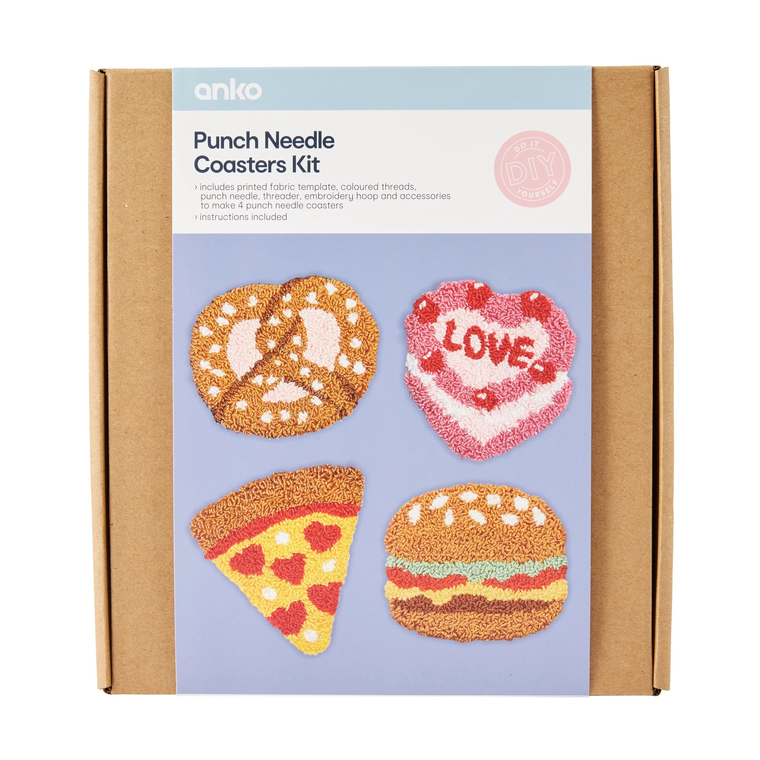 1 DIY Punch Needle Coasters Kit, 1 of 3