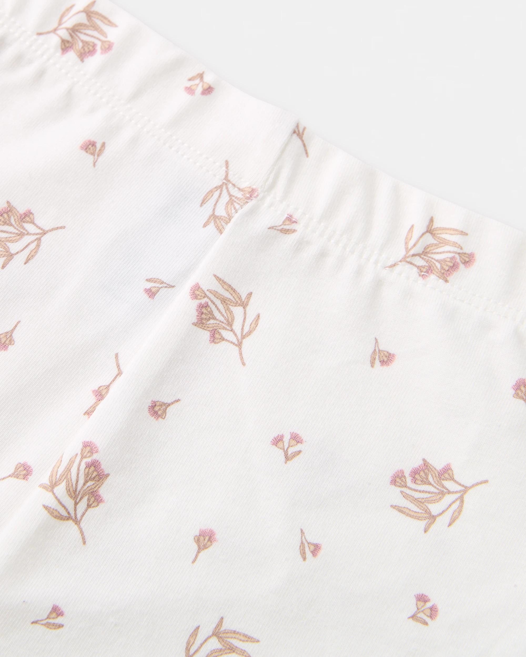 8 3 Pack Cotton Leggings Pink Flrl, 8 of 8