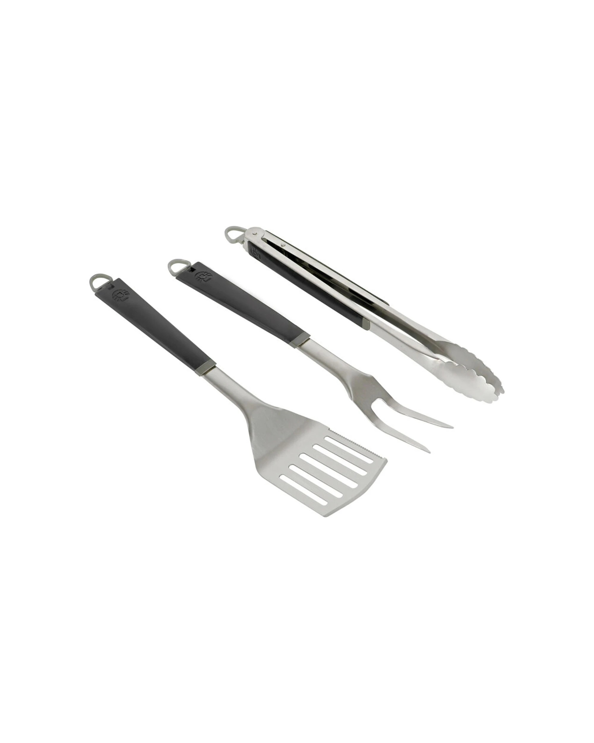 1 Coleman 3 Piece BBQ Tool Set Spatula Tongs Fork Stainless Steel Grilling - Silver, 1 of 1