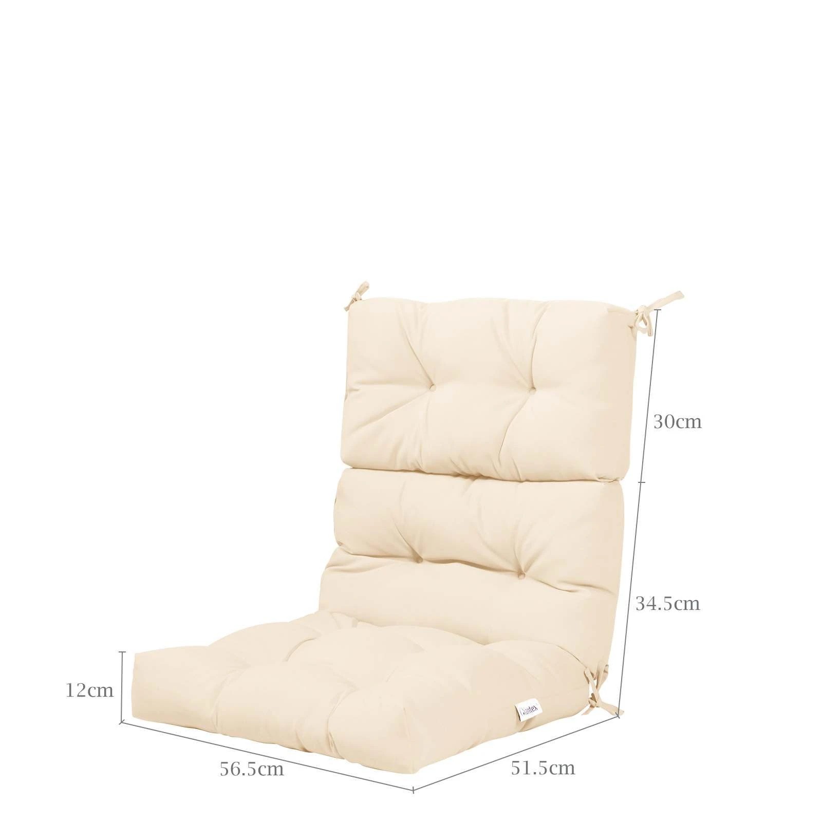 7 Costway High Back Lounge Chair Cushion Patio Chair Seat Pads w/Non-slip Rope Belts Indoor Outdoor Orange - Beige, 7 of 7