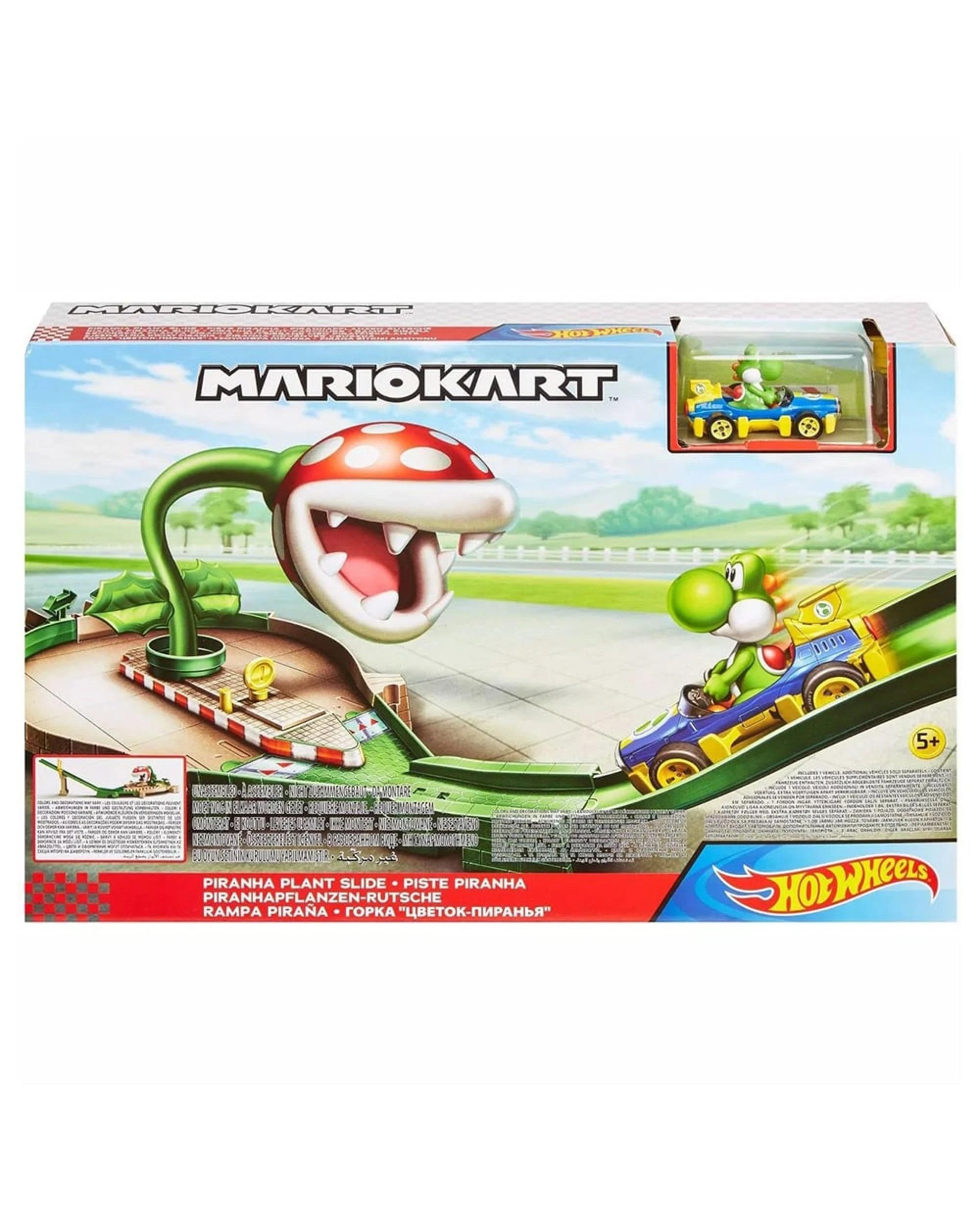 1 Hot Wheels Mario Kart Piranha Plant Slide Trackset with Yoshi, 1 of 2