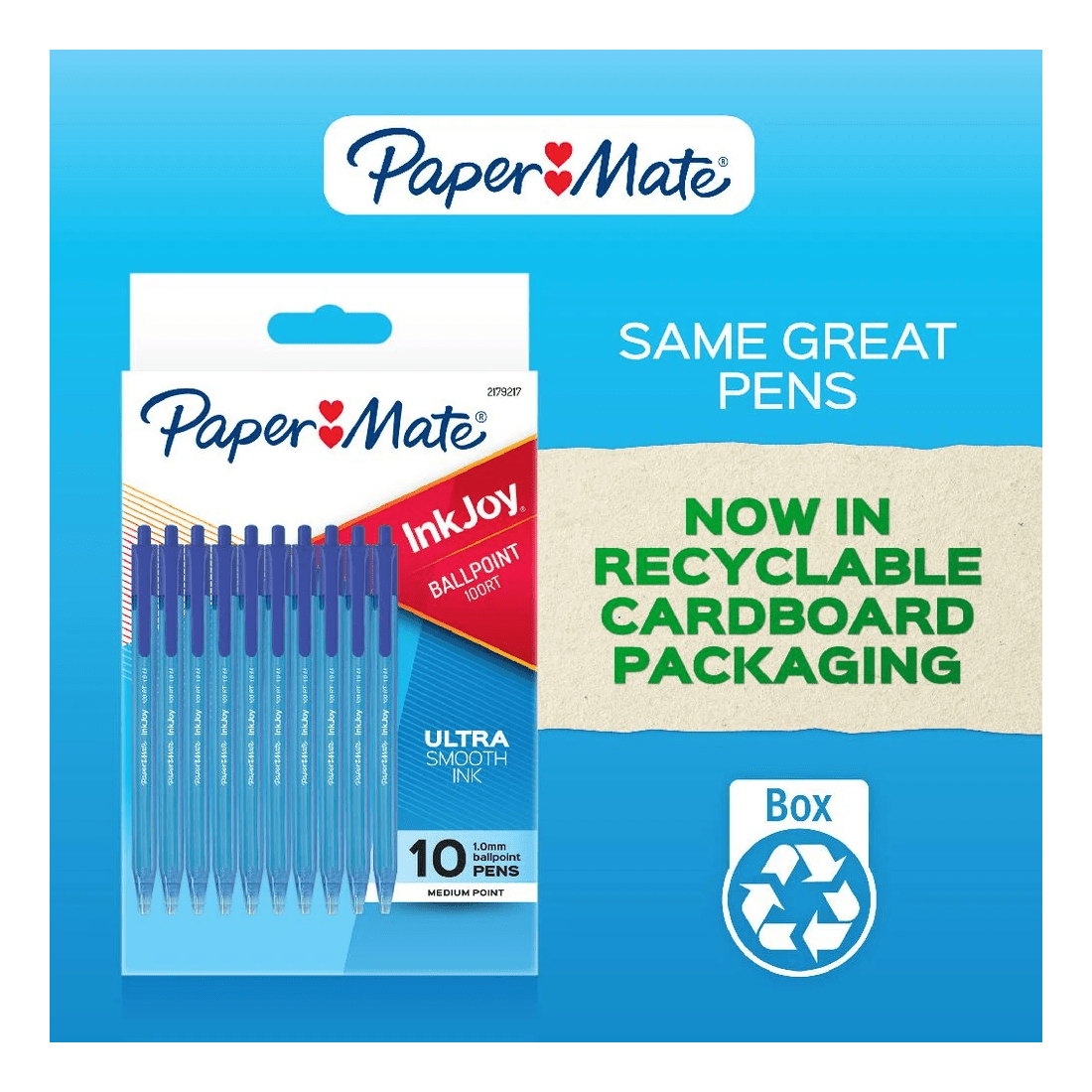 4 Paper Mate Inkjoy 100RT Ballpoint Pens Blue 10 Pack, 4 of 5