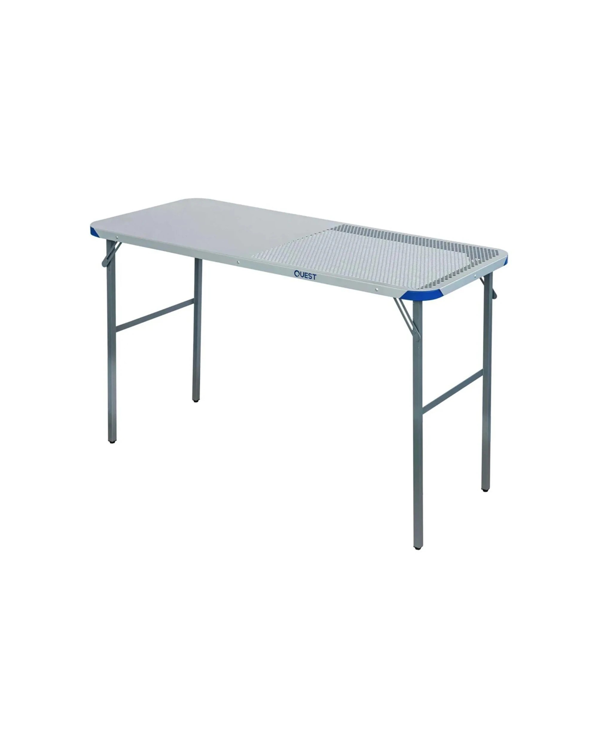 1 Quest Razor Steel Foldable Table With Adjustable Feet 50kg Capacity - Grey, 1 of 5