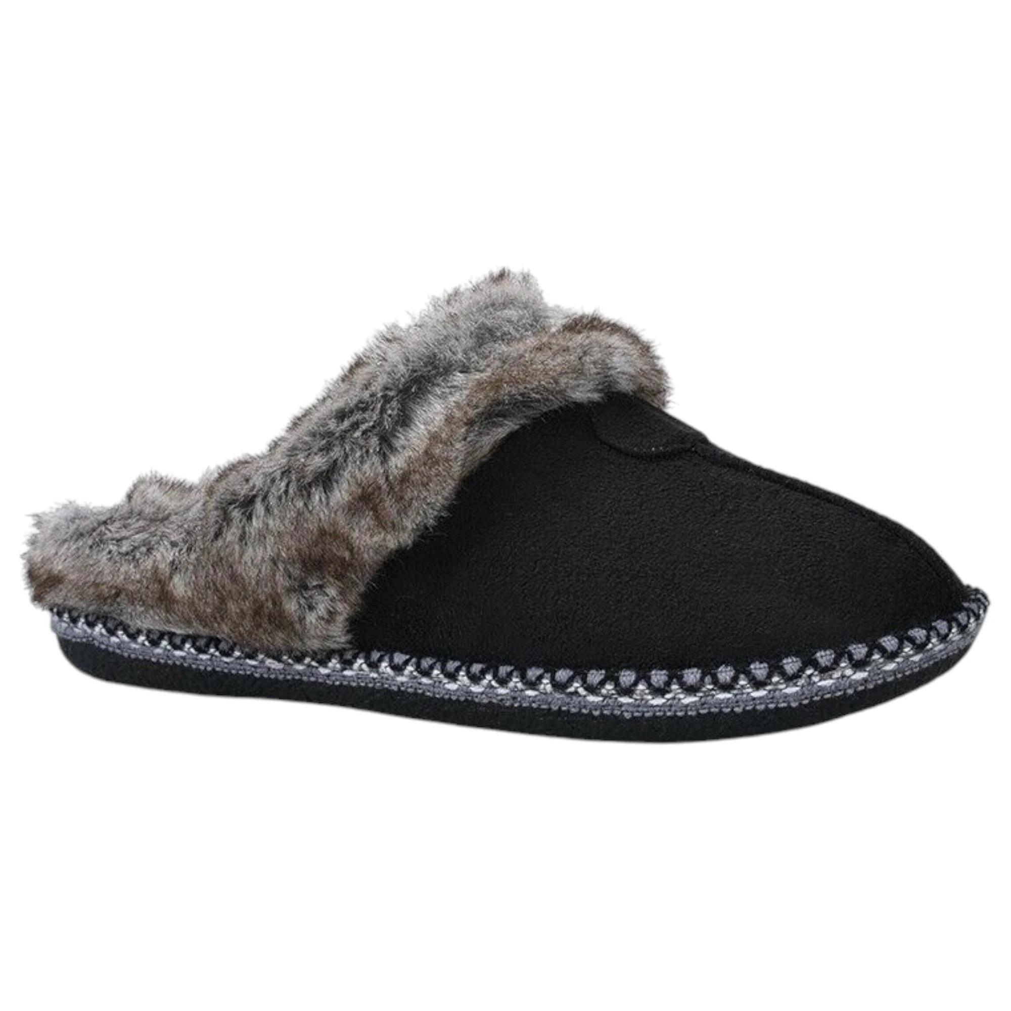 3 Bellissimo Womens Lotus Slippers Winter Shoes BLACK, 3 of 5
