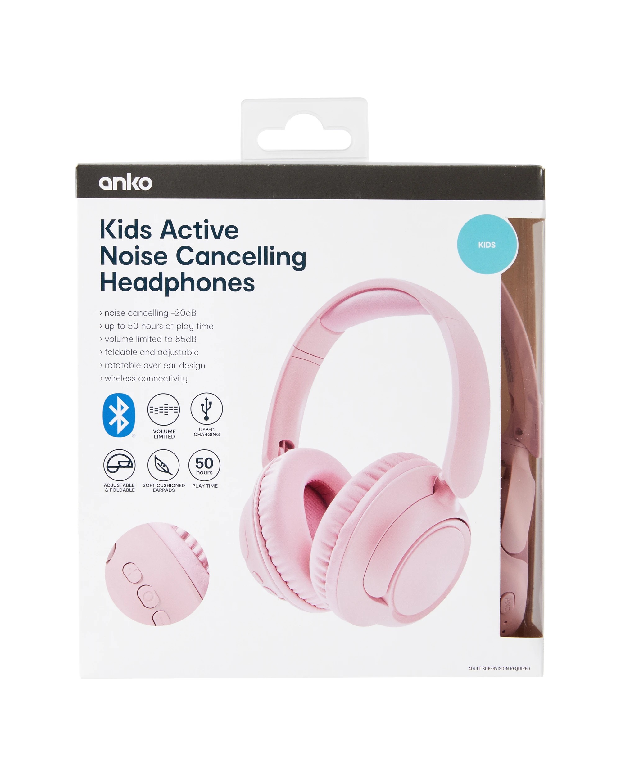 7 Kids Active Noise Cancelling Headphones - Pink, 7 of 7