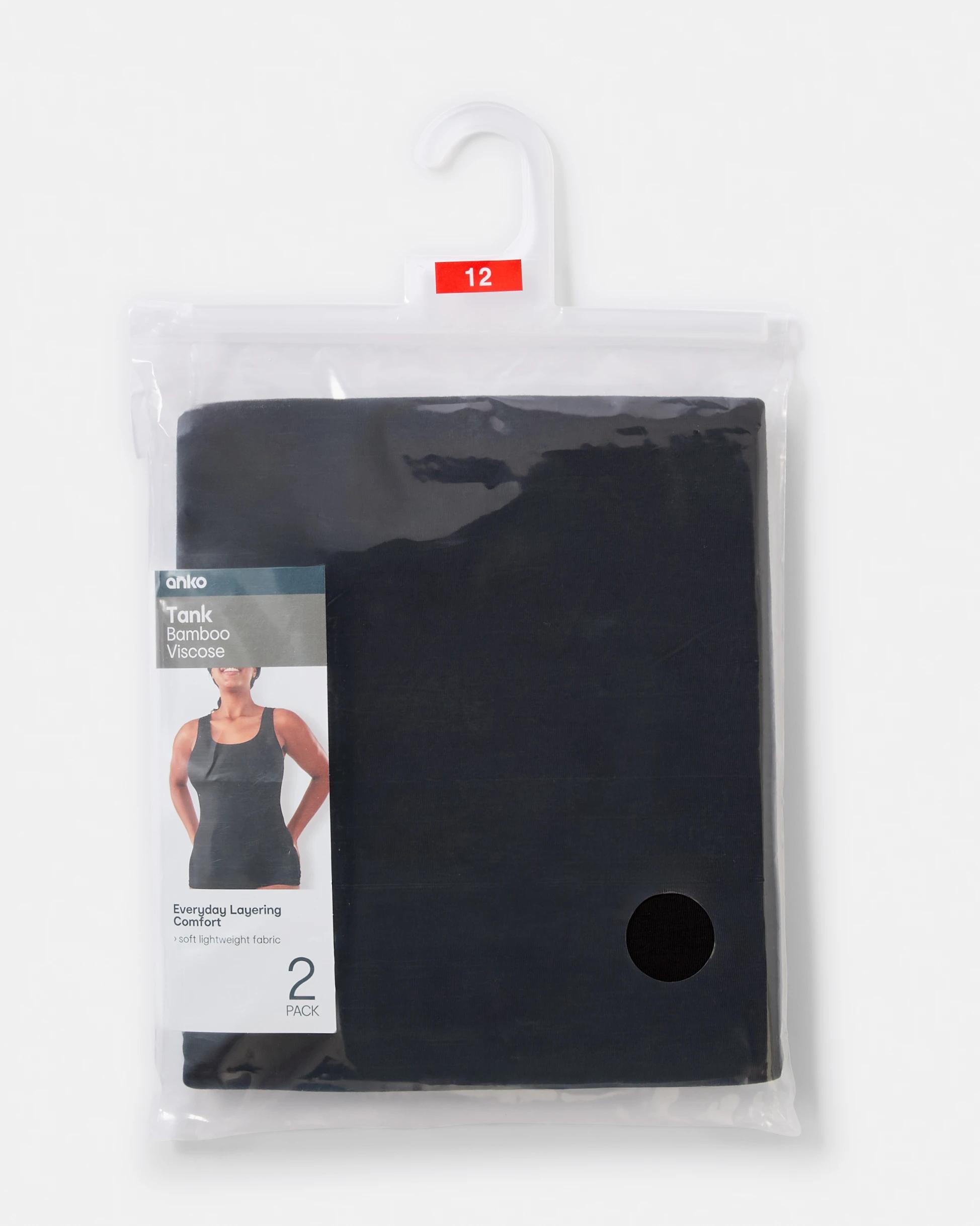 10 2 Pack Bamboo Thermal Tank Black, 10 of 10