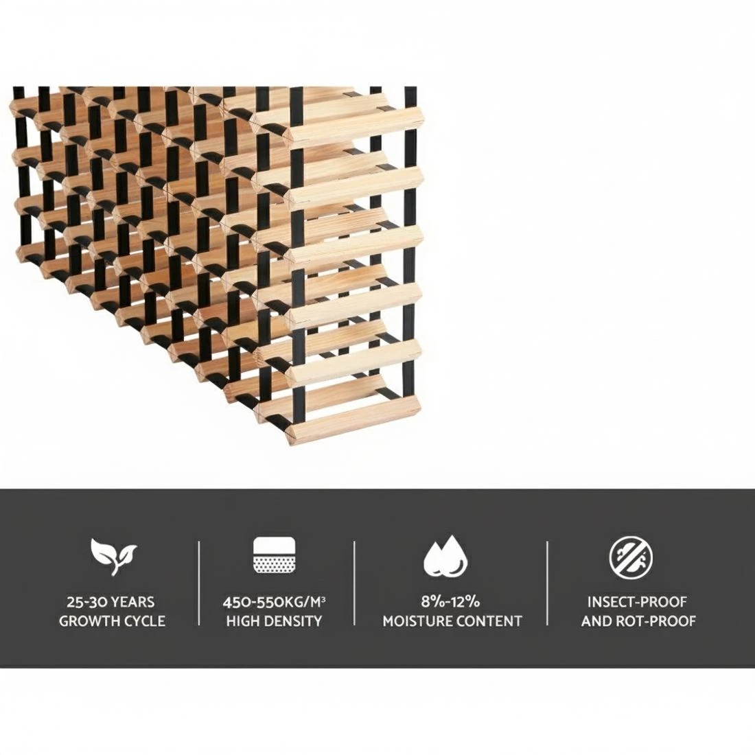 4 Artiss Wine Rack 110 Bottle - Natural, 4 of 6