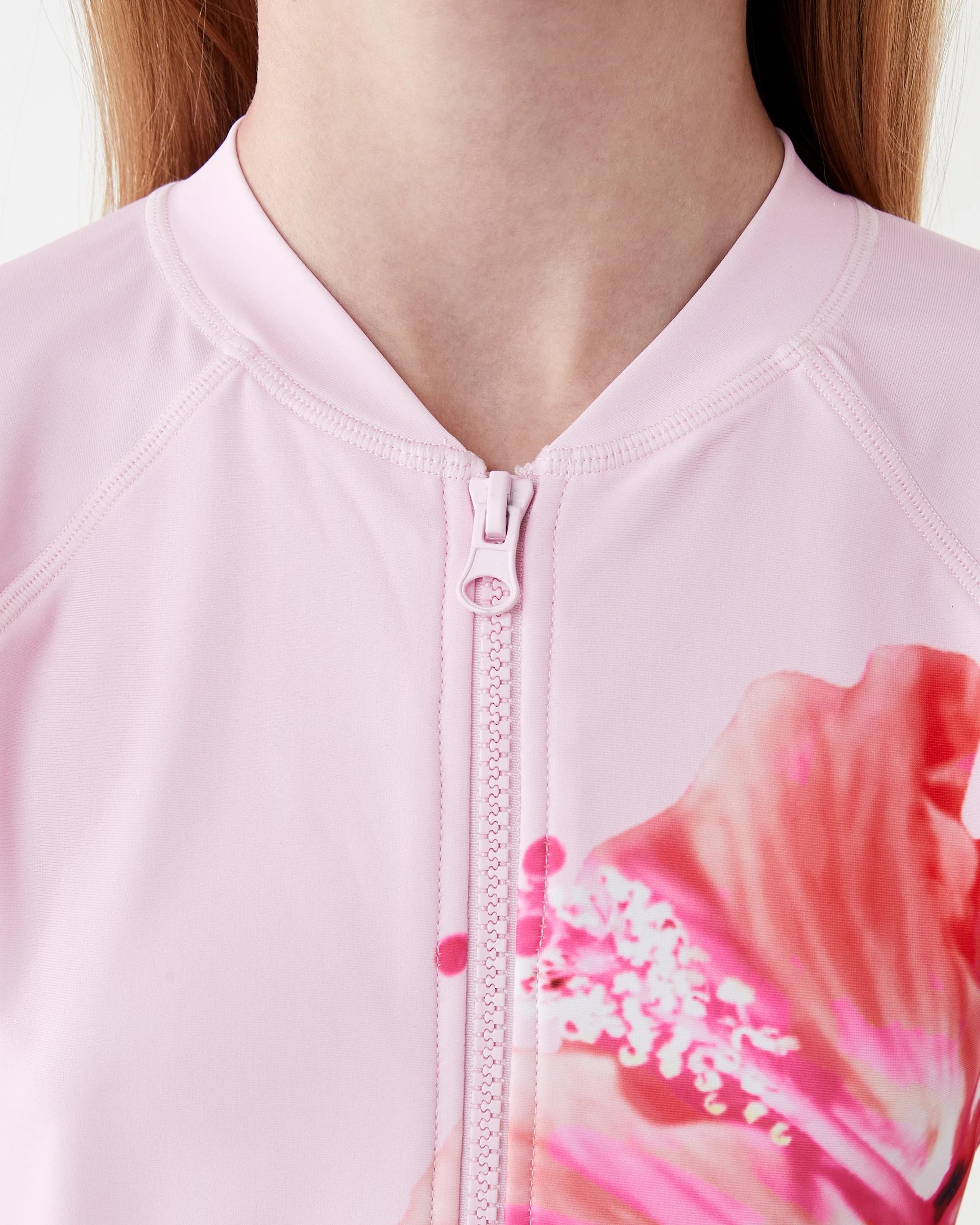 3 Long Sleeve Zip Swimsuit Pnk Flwr, 3 of 4