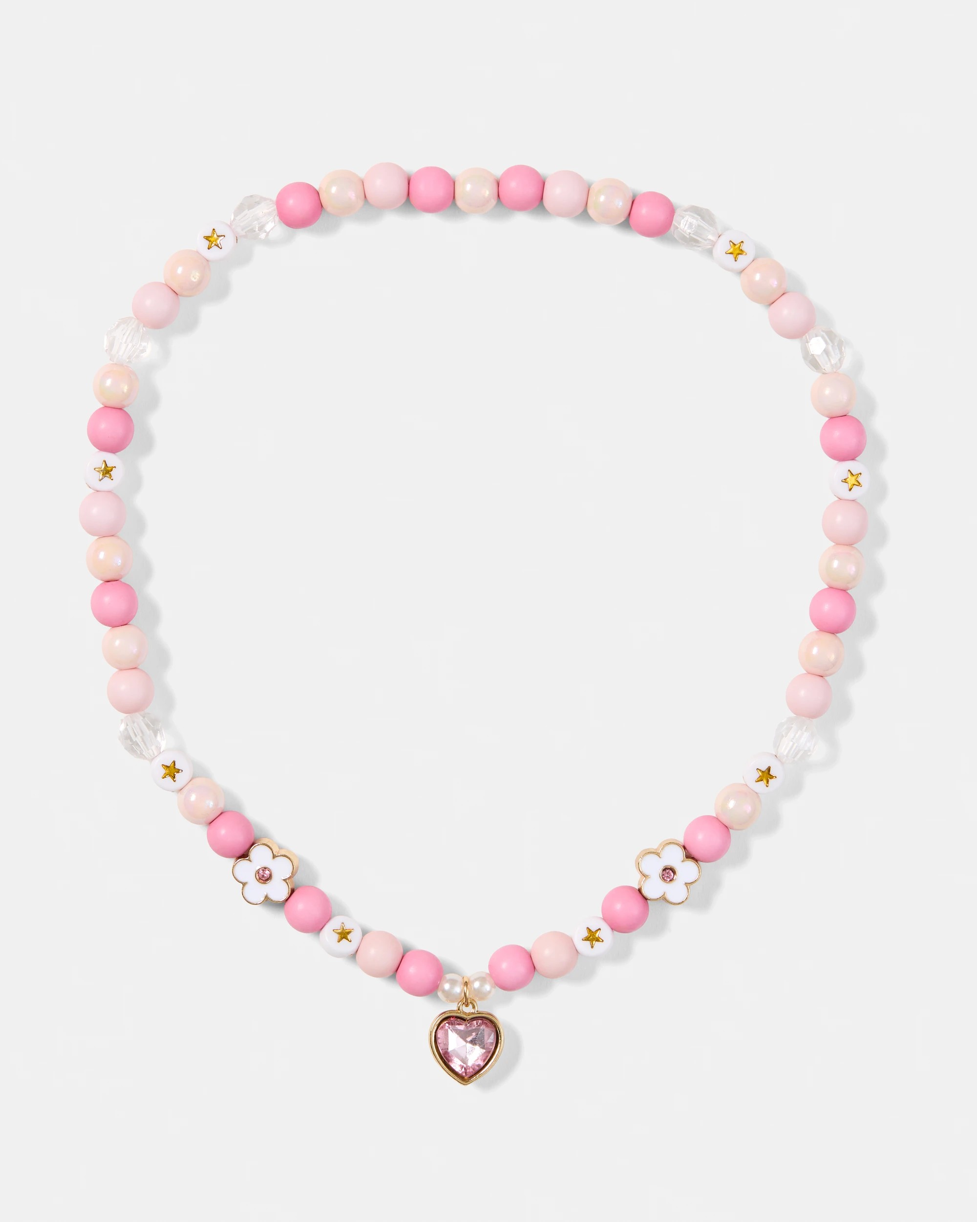 2 2 Pack Heart Necklace and Bracelet Set - White and Pink, 2 of 4