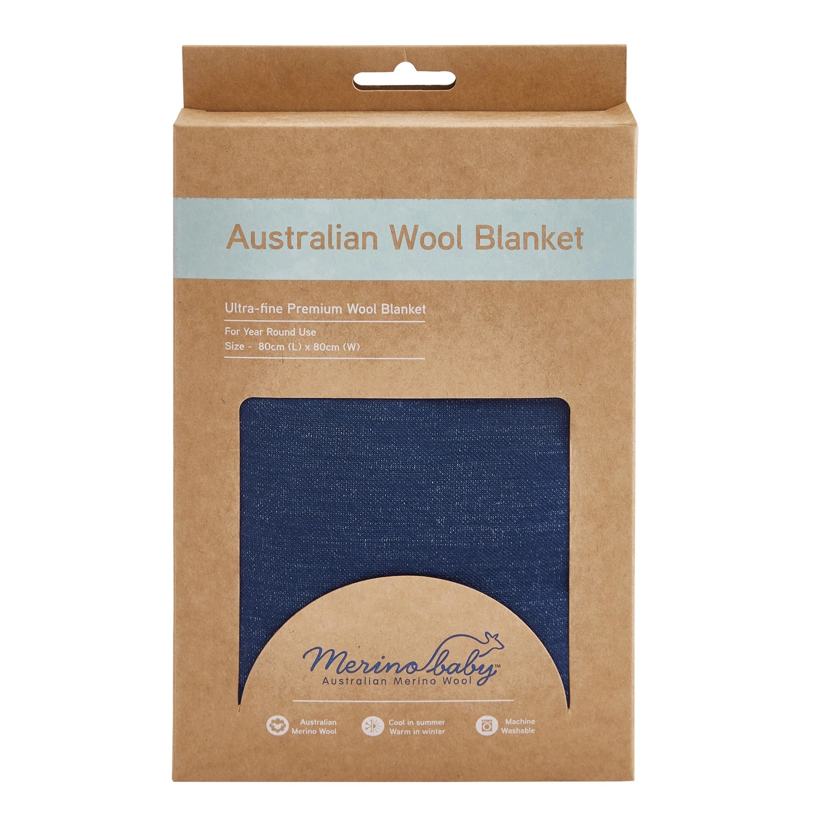 1 Merino Baby Australian Merino Wool Merino Blanket-Navy Marle, 1 of 7