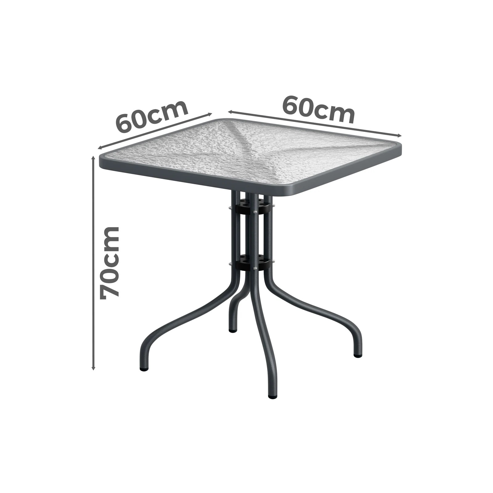 5 Alfordson Outdoor Furniture Patio Coffee Side Table Garden 60CM Square - Grey, 5 of 9